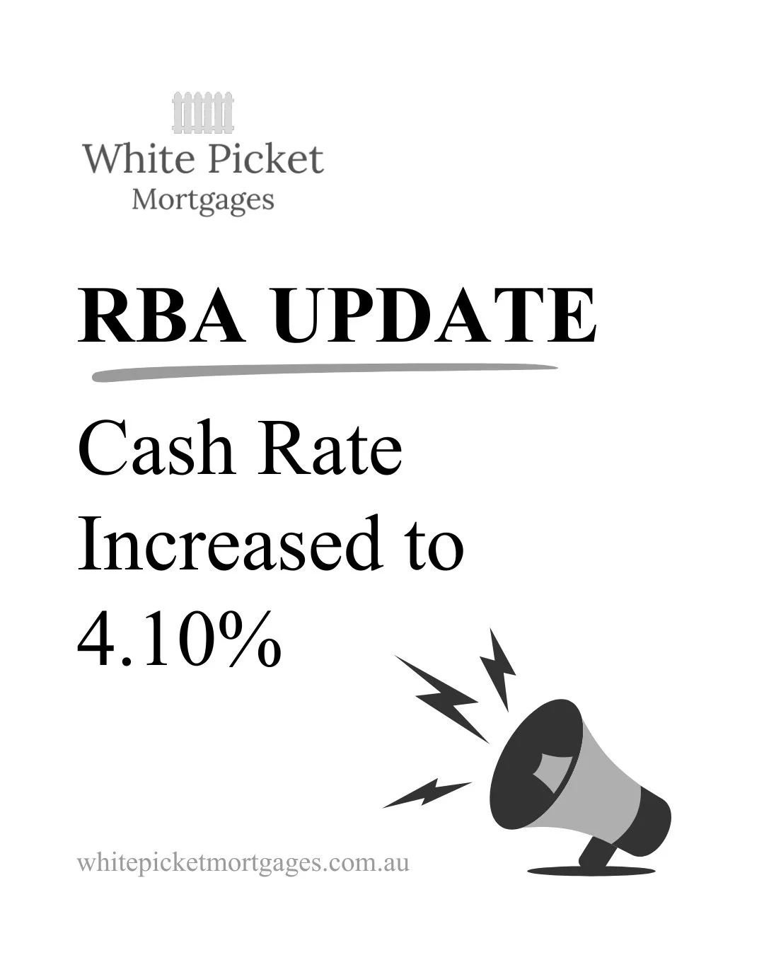 𝐑𝐁𝐀 𝐑𝐚𝐢𝐬𝐞𝐬 𝐂𝐚𝐬𝐡 𝐑𝐚𝐭𝐞 𝐭𝐨 𝟒.𝟏𝟎%!

The Reserve Bank of Australia has lifted the official cash rate by 25 basis points to 4.10%, as inflation pressures increase and global risks continue to build.

While inflation has been easing, r