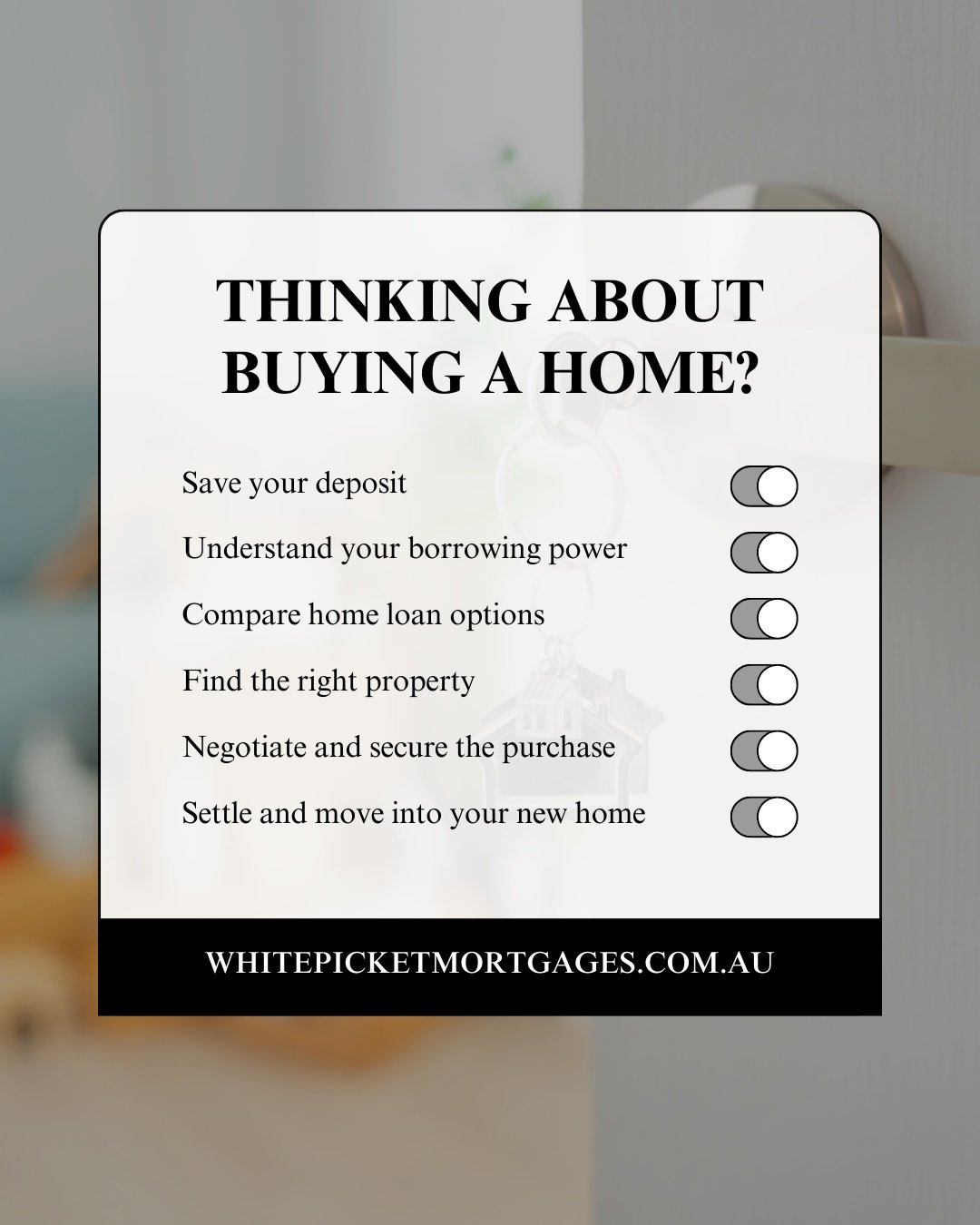 Buying a home can feel like a big process, but breaking it down into clear steps can make it far more manageable.

From saving your deposit to choosing the right loan and completing settlement, each stage plays an important role in reaching your goal