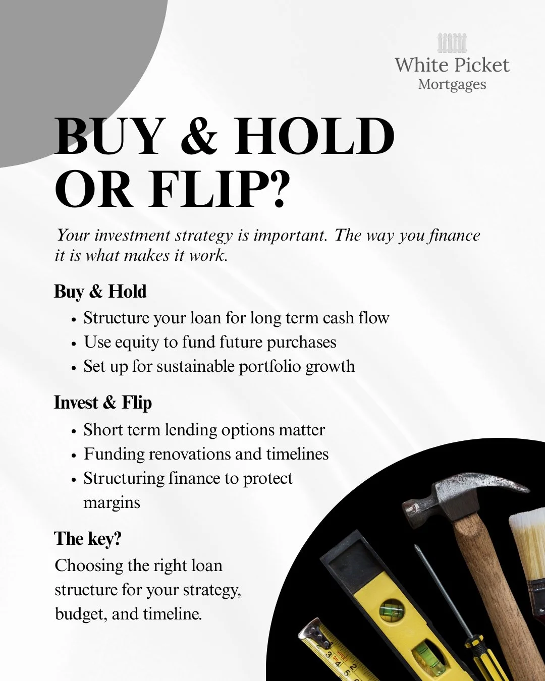 Buy and hold or flip?

Both approaches can work, but the way your finance is structured plays a key role in the outcome.

For many investors, it is not just about the strategy. It is about how you use your current position, including available equity