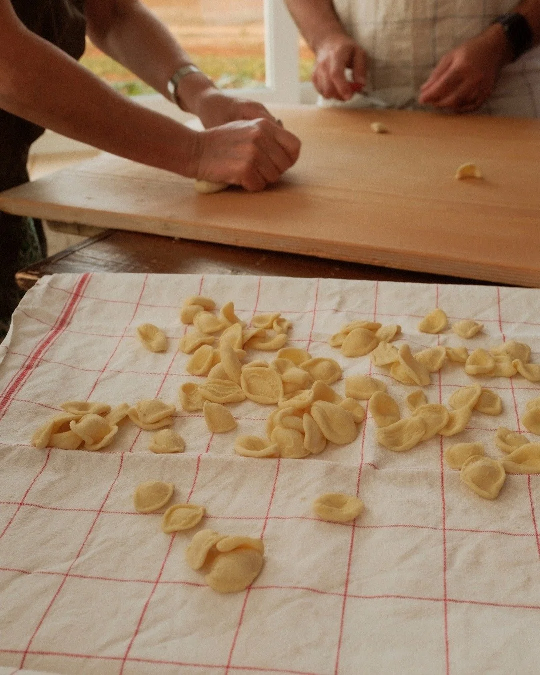 Come get your hands dirty with us!
Our Puglia retreat folks learned how to make the regional pasta shape, orecchiette, with a genuine Nonna. We're looking forward to trying our hands at some unique Croatian cuisine in just a few months-- if you'd lik