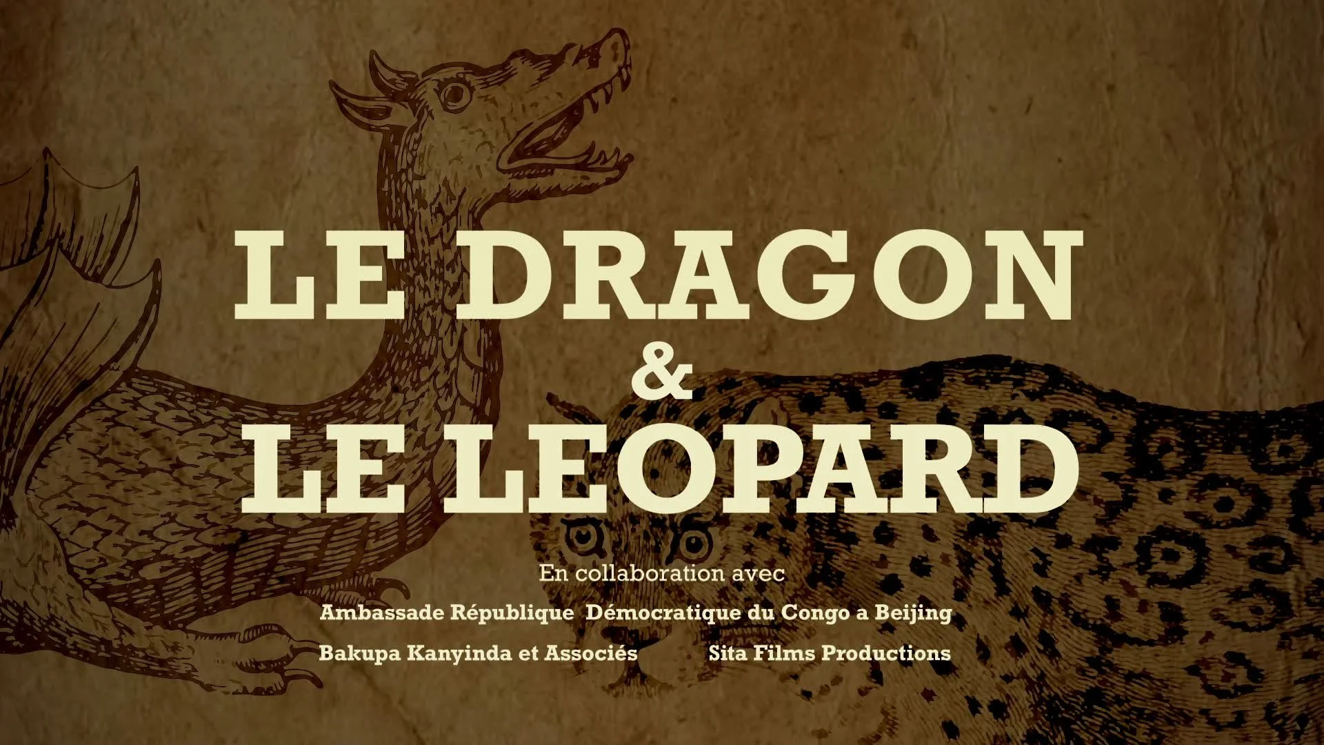 Illustration of a dragon and a leopard, with text overlay reading "Le Dragon & Le Leopard".