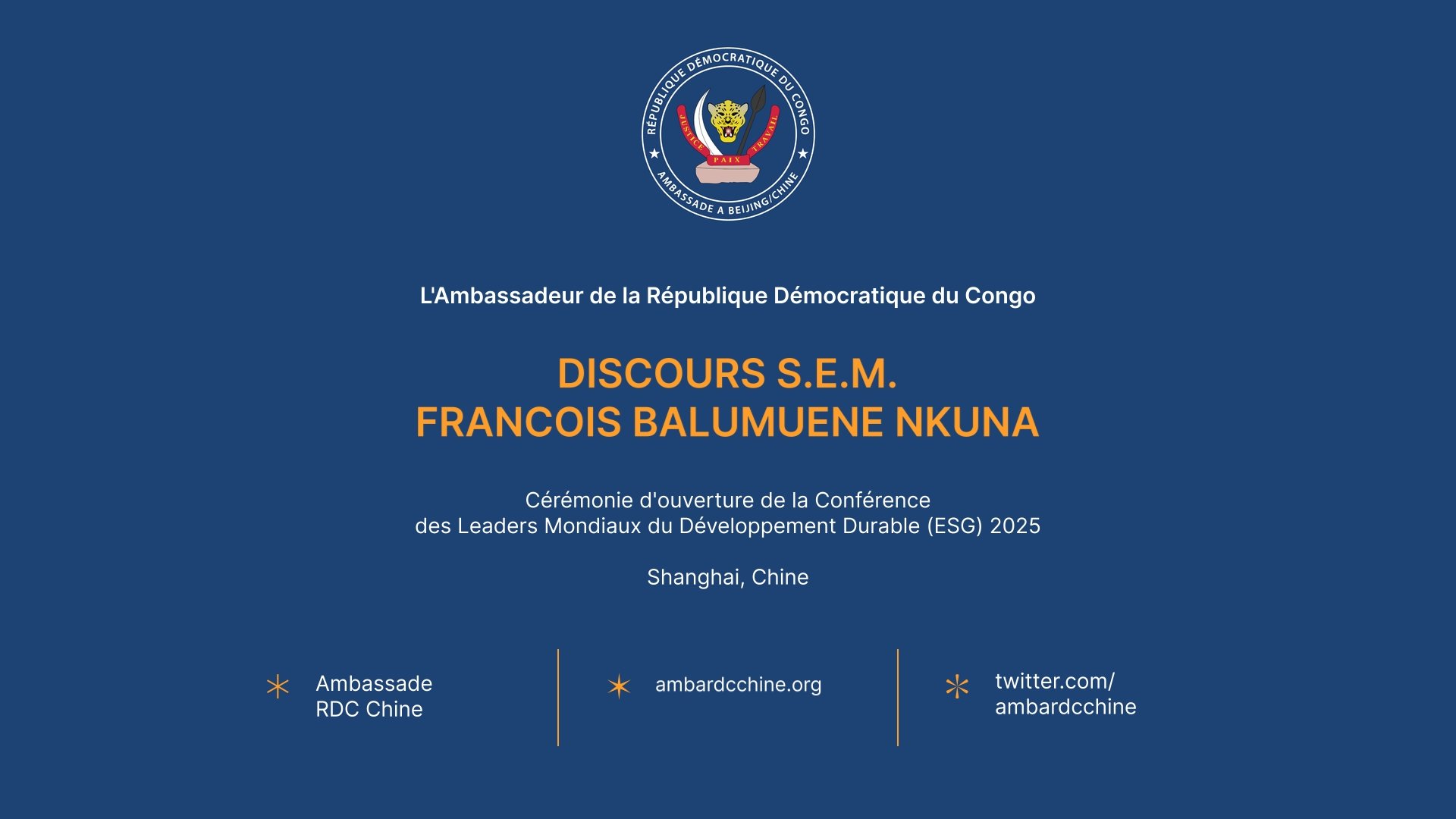 DISCOURS S E M FRANCOIS BALUMUENE NKUNA