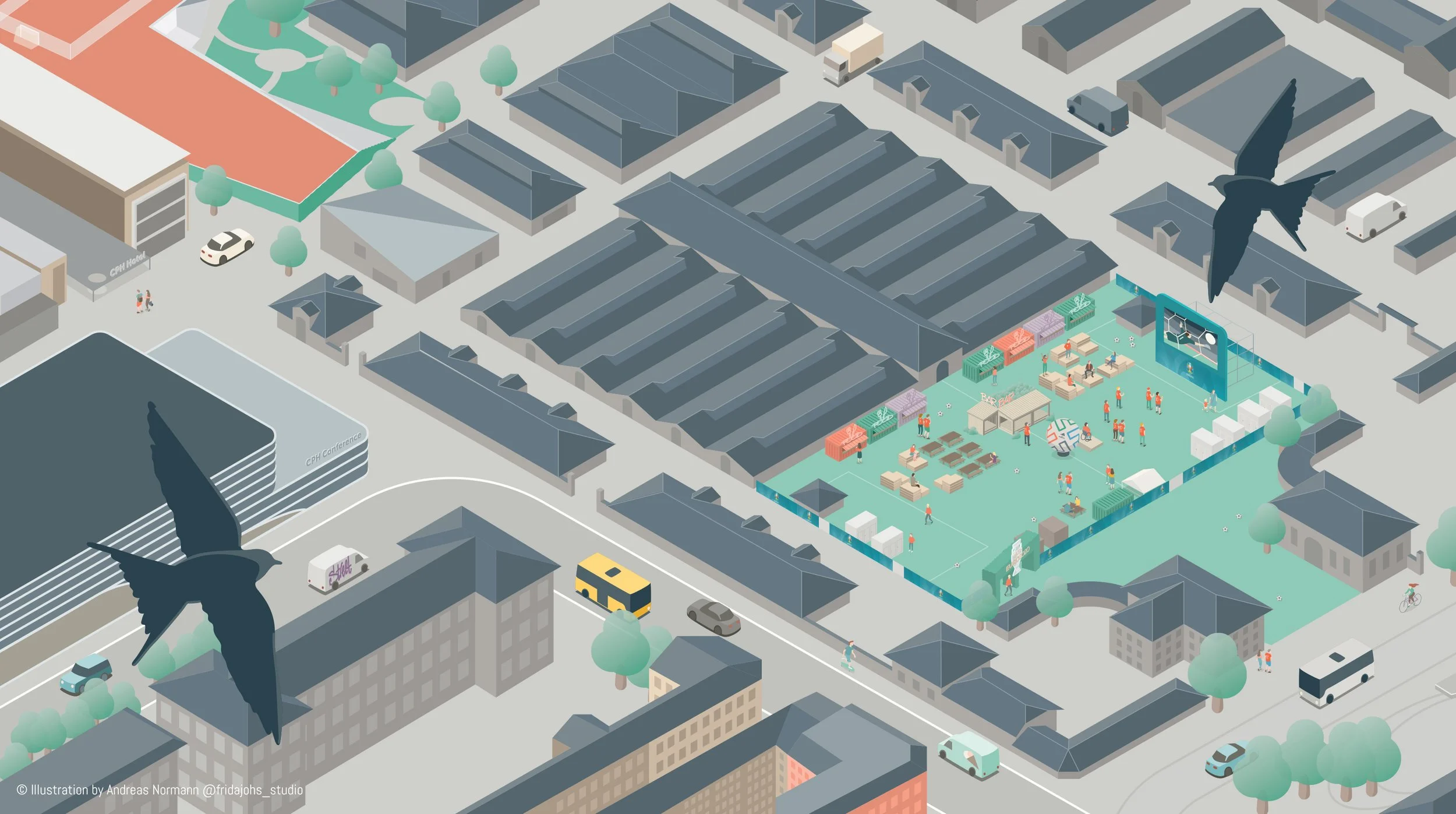 Kombinerede stemnings- og oversigtskort til DBU og DGI i forbindelse med EURO 2020