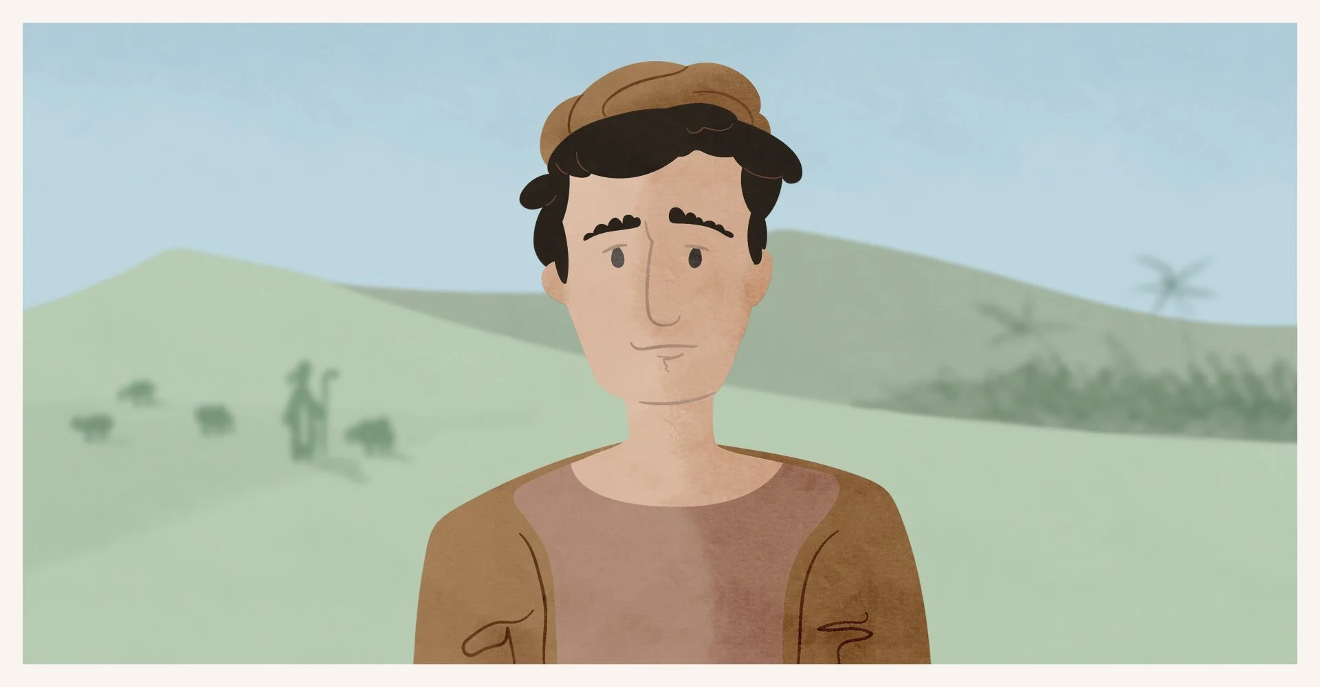 Illustrationer til interaktiv konfirmand-undervisning. Til Folkekirkens Udviklings- og Videnscenter.