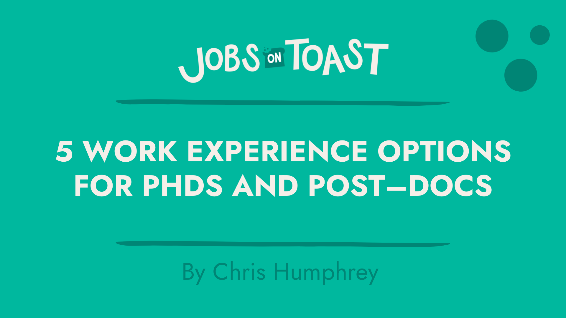 5 work experience options for PhDs and post-docs