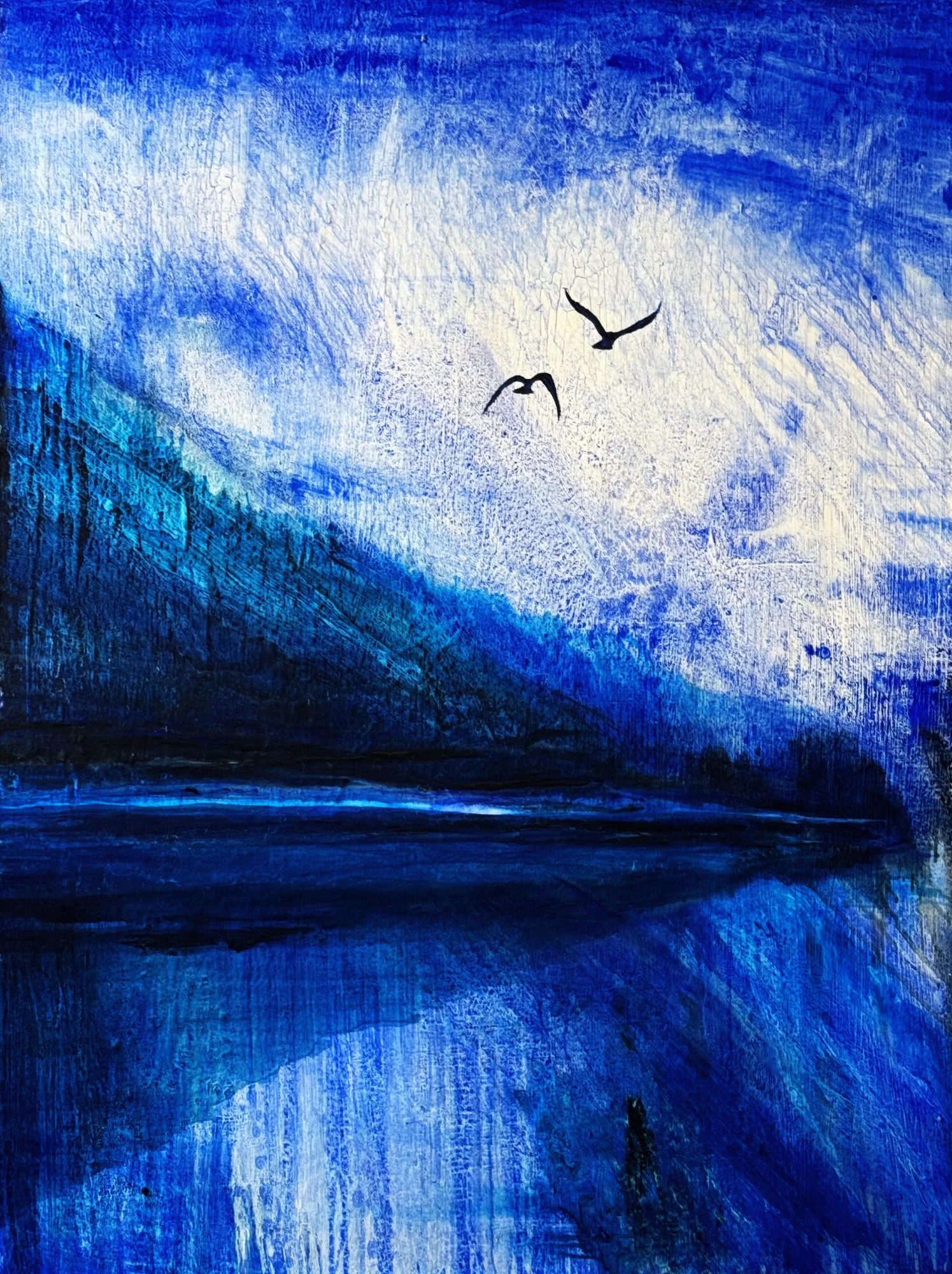 Eagles Gone Acrylic on Gessoboard