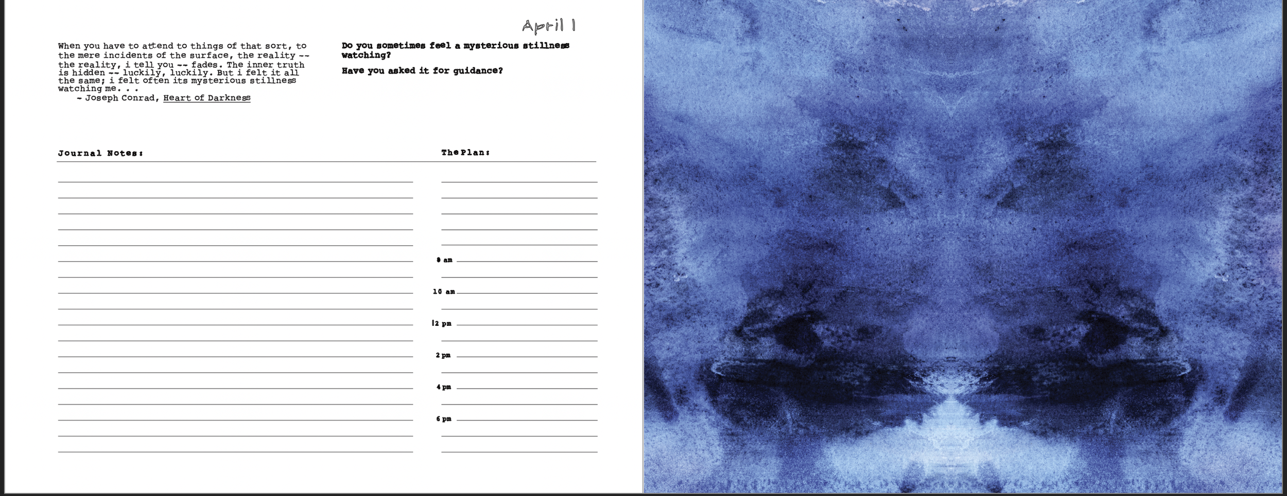 Dayplanner spread Mysterious Stillness watching.png