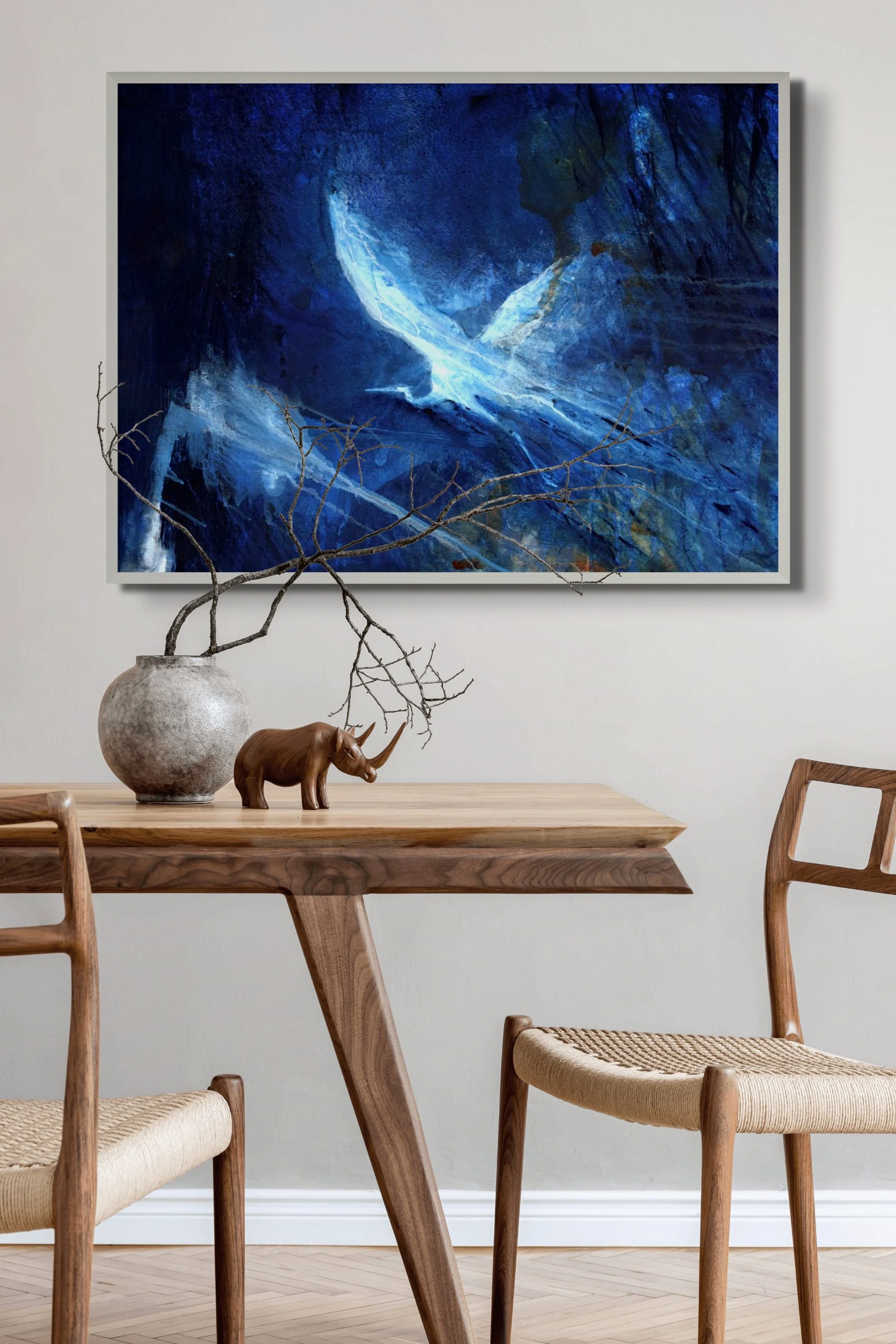 blue heron abstract Dining Room.jpg