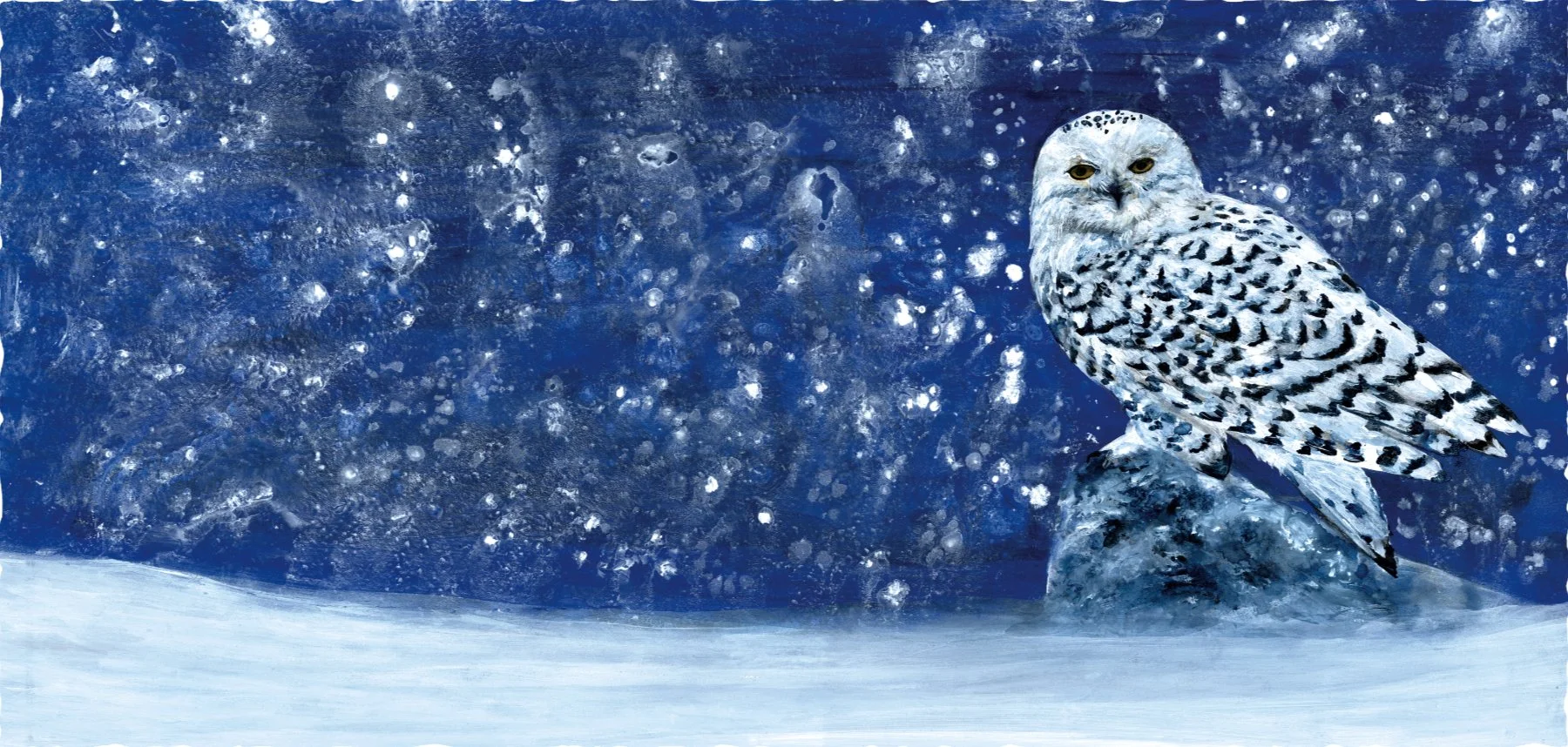Snowy Evening Watercolor