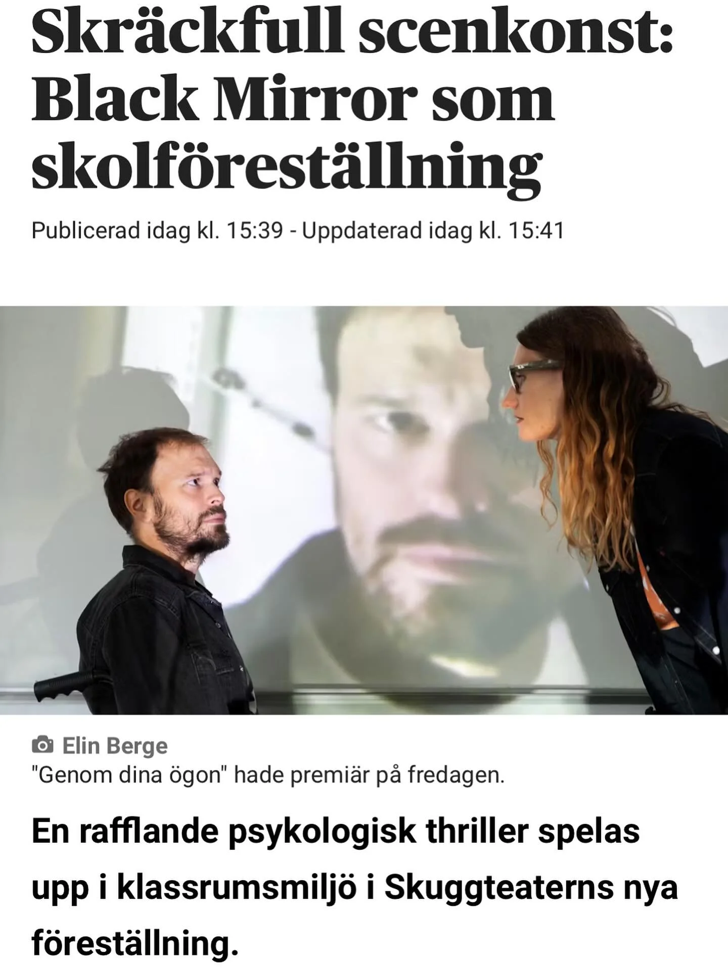 Efter premiären så sa vi att barnens reaktion eg var all recension vi behövde. Och det var sant, men sen kom Sara Meidells recension av Genom dina ögon och nu skuttar vi mega-glada ut i helgen. Missa inte att läsa hos @vast