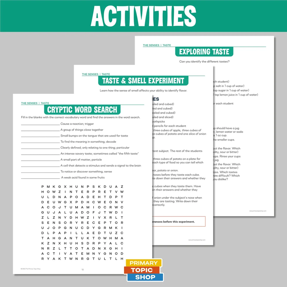 The Five Sense Resource Bundle for Grades 4-6 — Primary Topic Shop