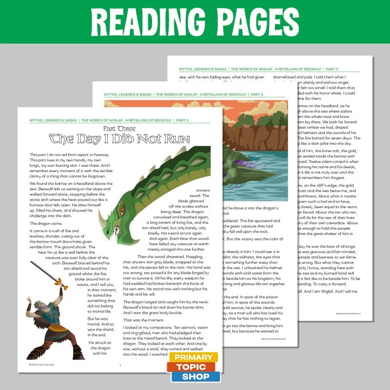 Cover - PART THREE - Words of Wiglaf a Retelling of Beowulf - Myths, Legends and Sagas - Primary Topic Shop_02.jpg