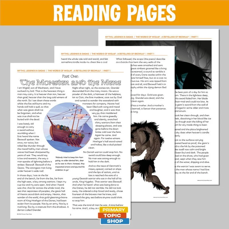 Cover - PART ONE - Words of Wiglaf a Retelling of Beowulf - Myths, Legends and Sagas - Primary Topic Shop_02.jpg