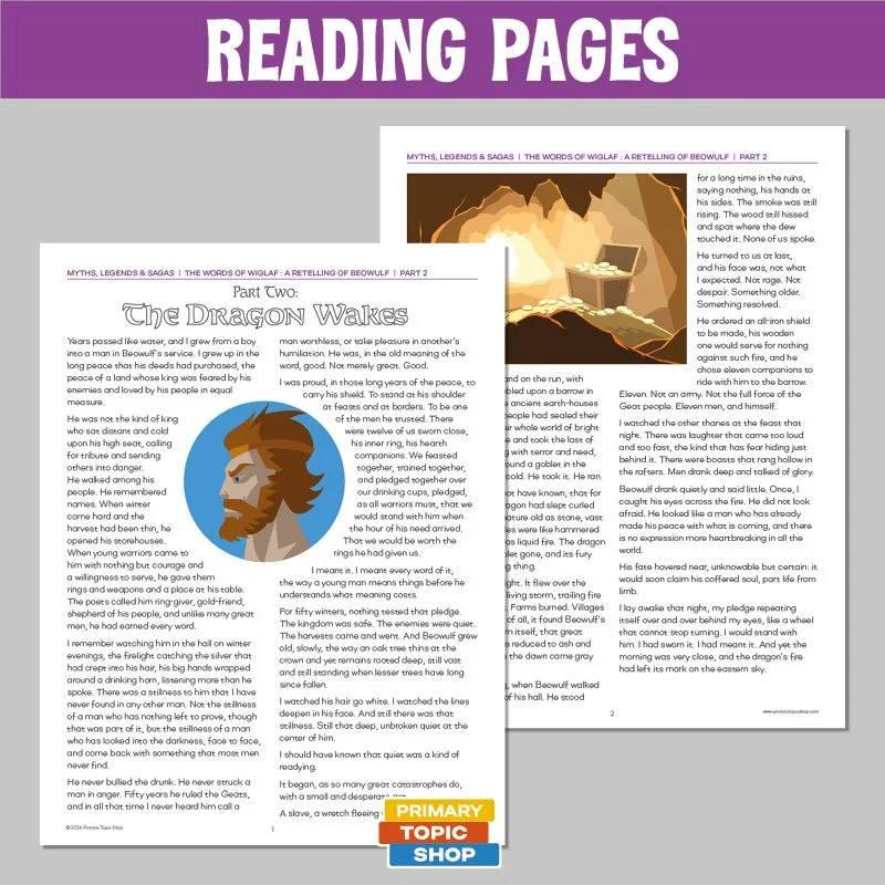 Cover - PART TWO - Words of Wiglaf a Retelling of Beowulf - Myths, Legends and Sagas - Primary Topic Shop_02.jpg