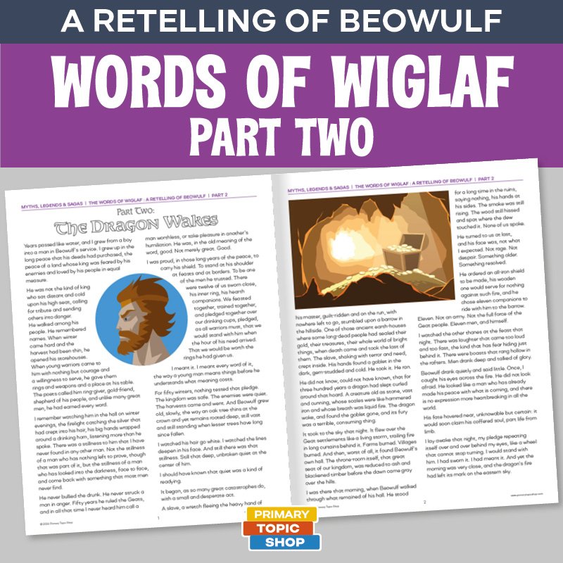 Cover - PART TWO - Words of Wiglaf a Retelling of Beowulf - Myths, Legends and Sagas - Primary Topic Shop_01.jpg