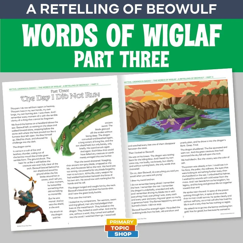 Cover - PART THREE - Words of Wiglaf a Retelling of Beowulf - Myths, Legends and Sagas - Primary Topic Shop_01.jpg