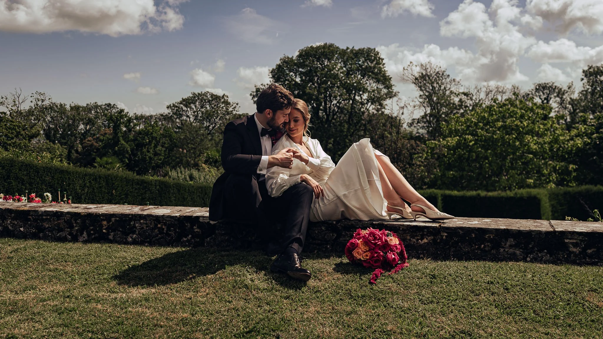 A wedding videography shot from a luxury black-tie wedding at Port Lympne Hotel, captured by videographer Luke Batchelor Productions.