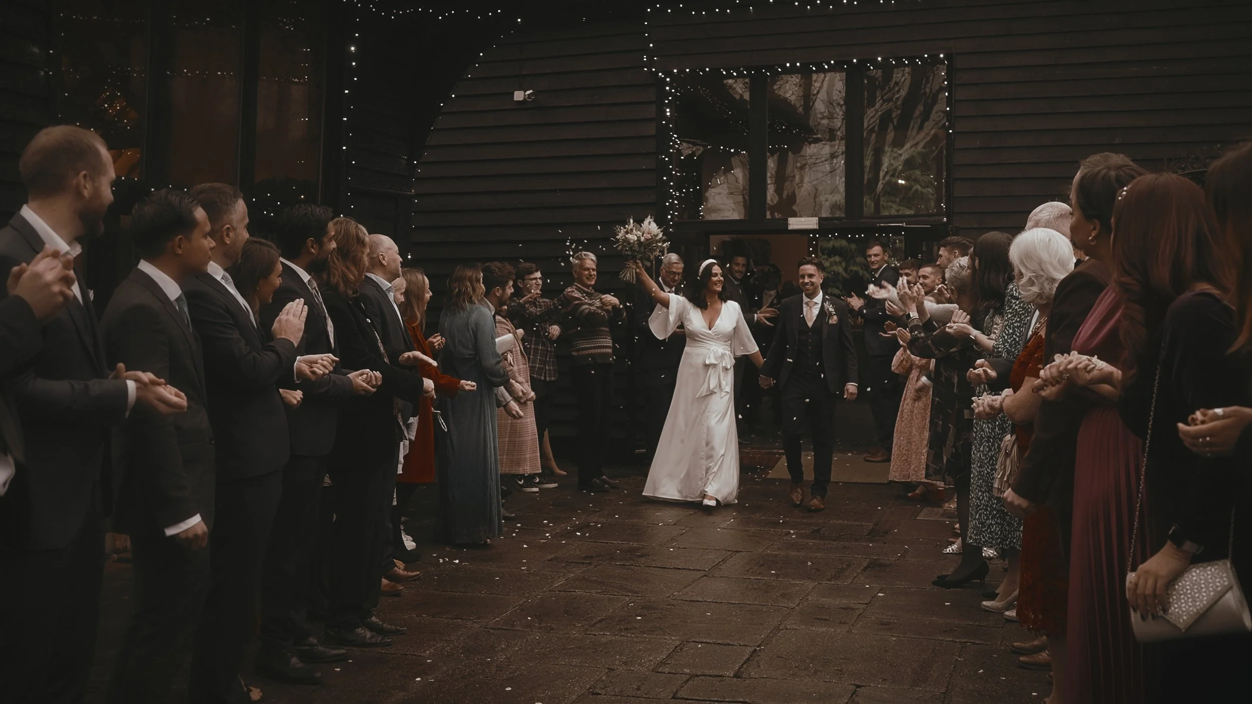 An image of a wedding at Winters Barns, captured by Kent wedding videographer Luke Batchelor Productions.