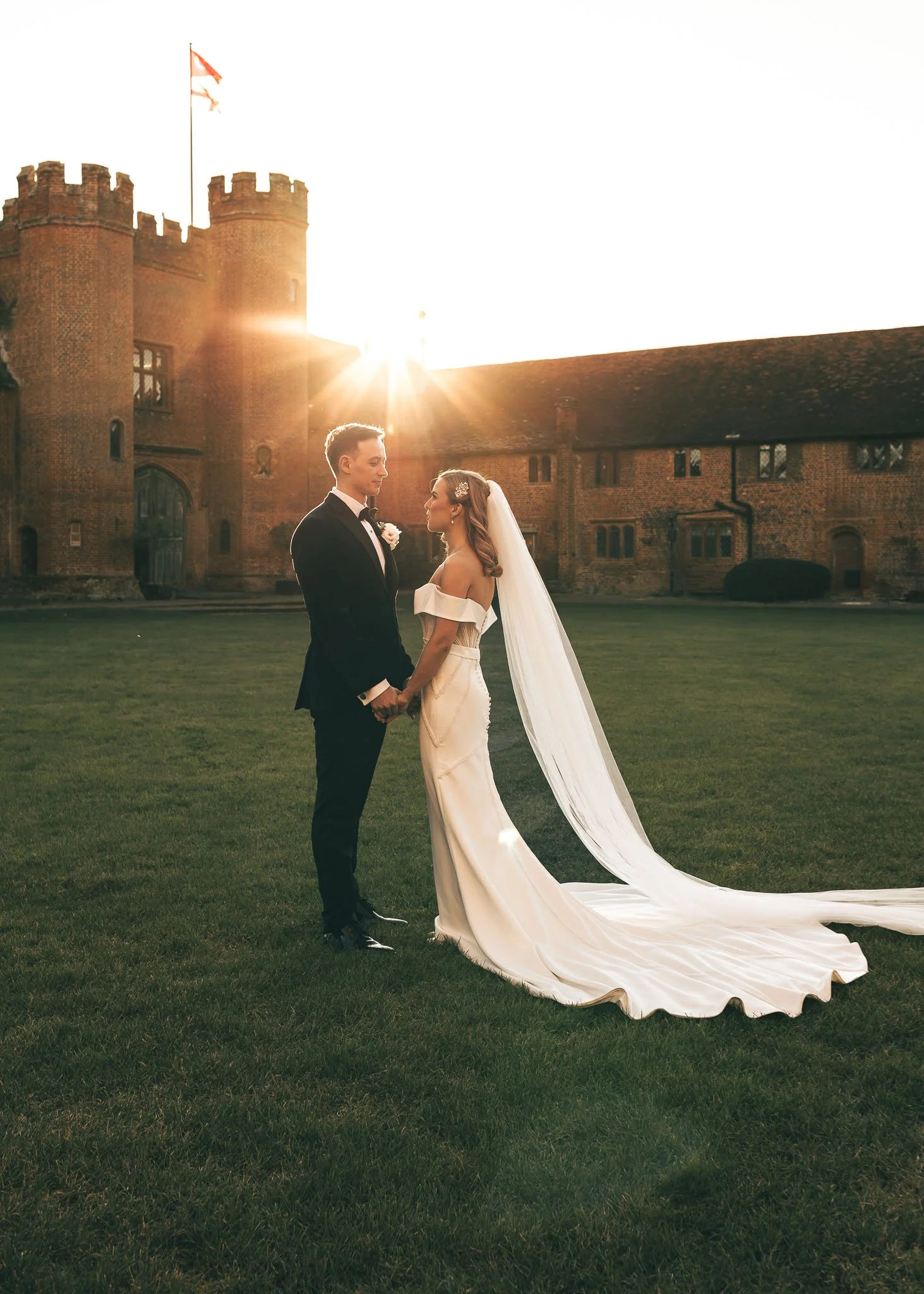 A luxury timeless wedding photograph in an editorial style, captured by wedding photographer Luke Batchelor Productions.