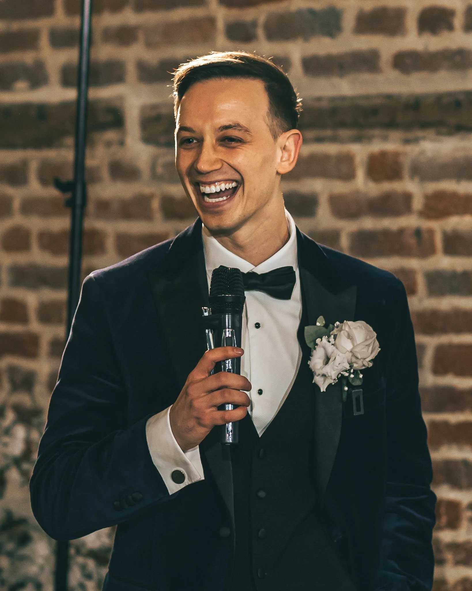 Speech reactions captured with professional audio-led cinematic wedding film storytelling