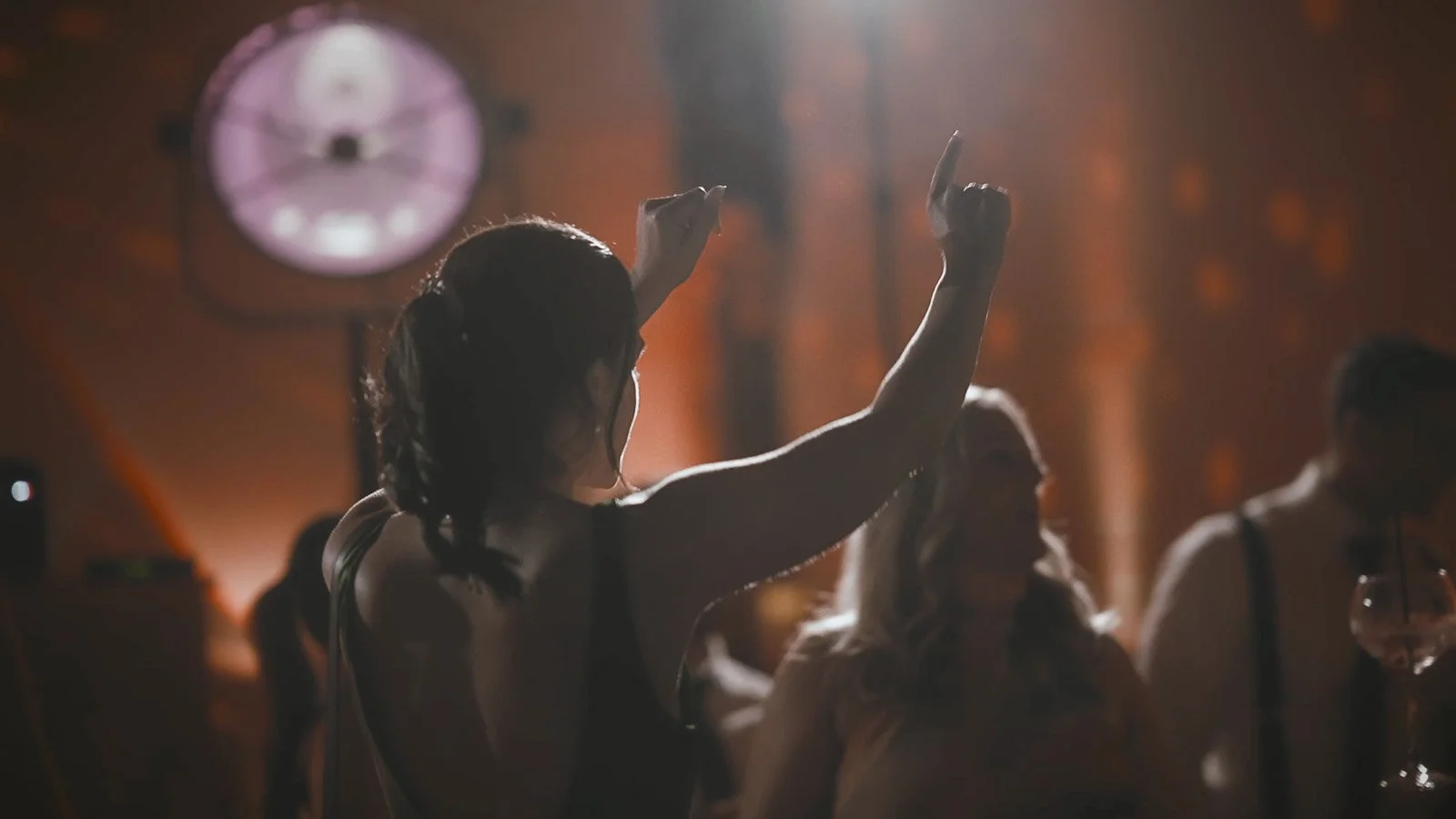 Evening dancing from a colourful wedding film at Winters Barns in Canterbury, Kent
