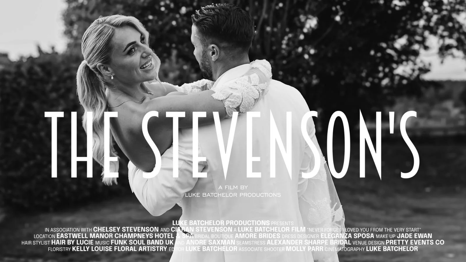 A storytelling cinematic wedding film captured at Eastwell manor wedding venue in Kent, telling the unique story of The Stevenson's. A bespoke wedding film curated by Luke Batchelor Productions.