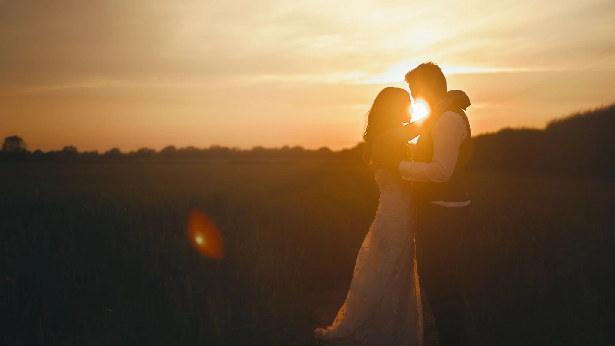 Quiet couple moment away from guests, filmed naturally at The Old Kent Barn in Kent