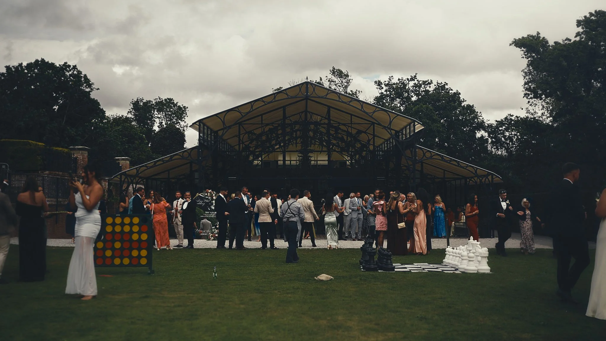 A wedding videography shot from a luxury black-tie wedding at Port Lympne Hotel, captured by videographer Luke Batchelor Productions.
