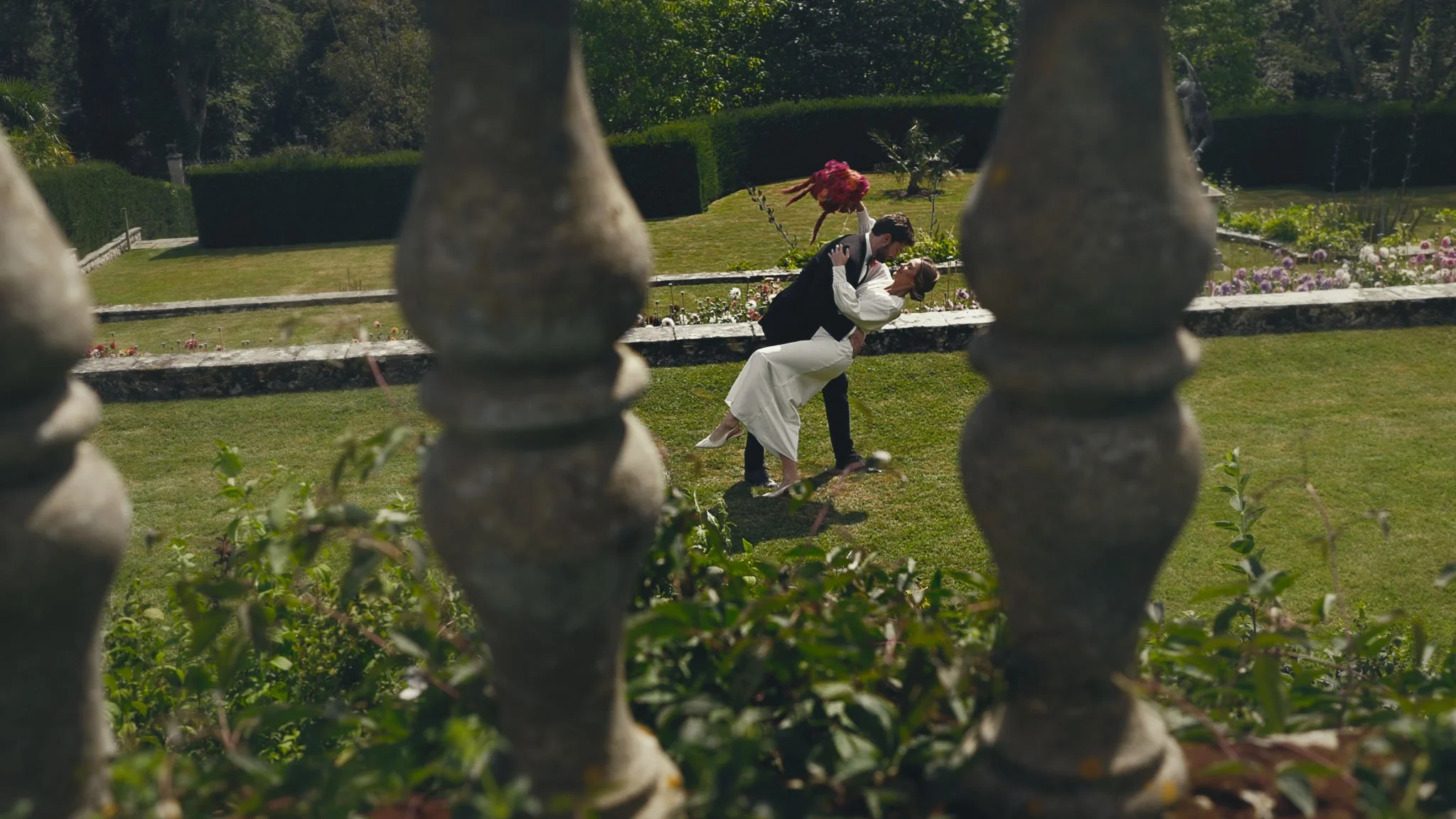 A wedding videography shot from a luxury black-tie wedding at Port Lympne Hotel, captured by videographer Luke Batchelor Productions.