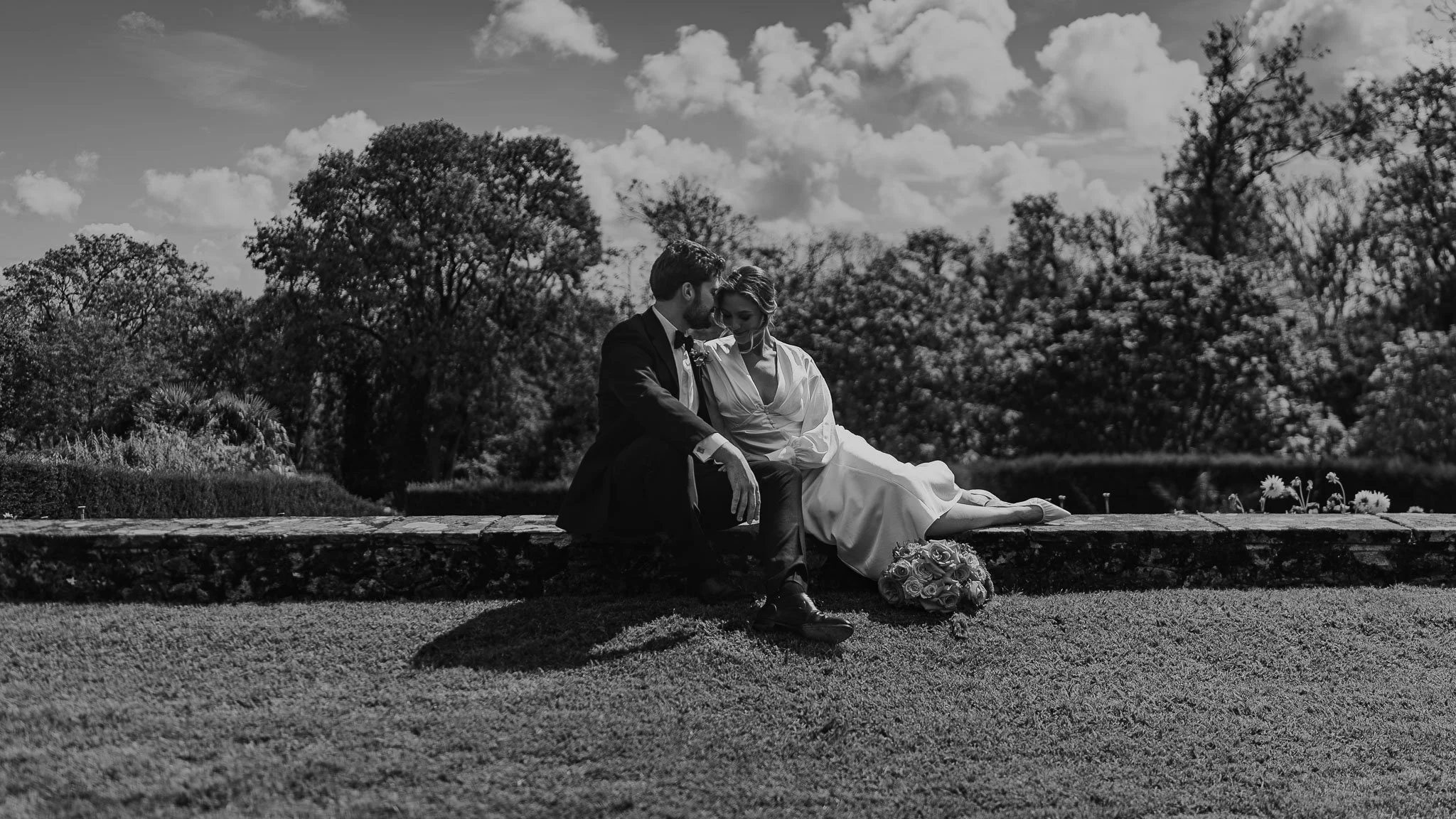 Bride and groom holding hands before ceremony, cinematic wedding videography and photography