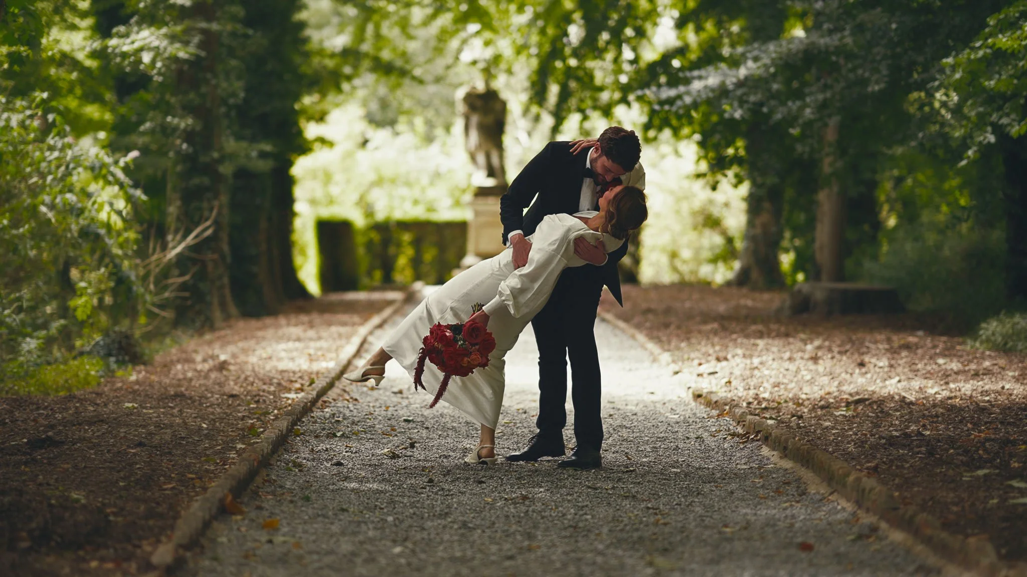A wedding videography shot from a luxury black-tie wedding at Port Lympne Hotel, captured by videographer Luke Batchelor Productions.