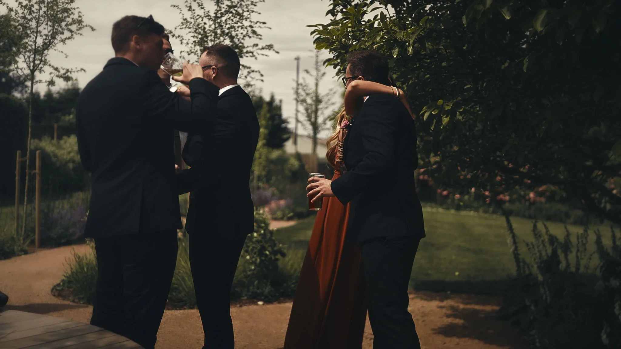 Wedding morning bridal preparations and detail shots from a black tie wedding video shot at The Old Kent Barn.