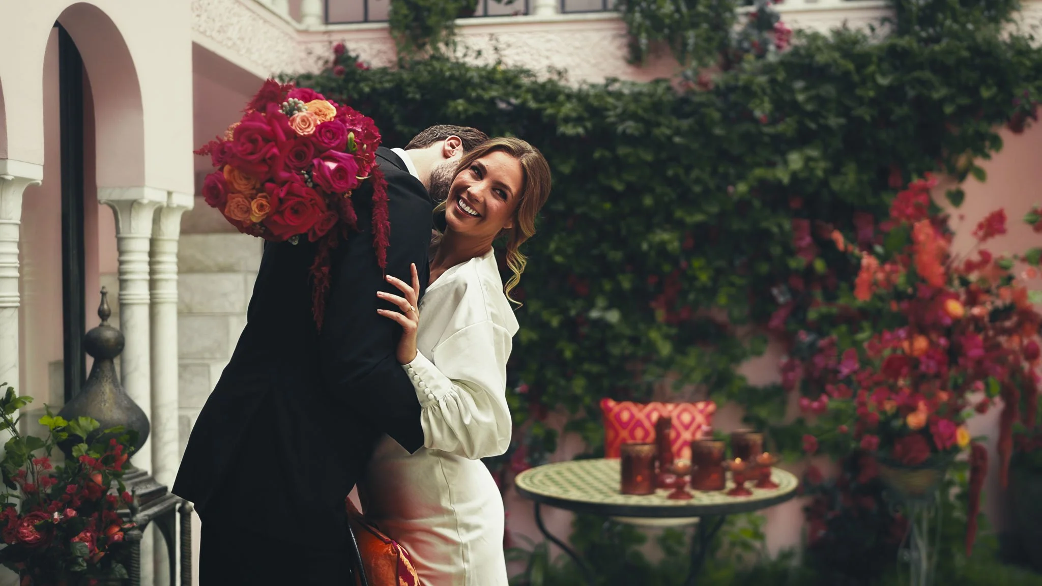 A wedding videography shot from a luxury black-tie wedding at Port Lympne Hotel, captured by videographer Luke Batchelor Productions.