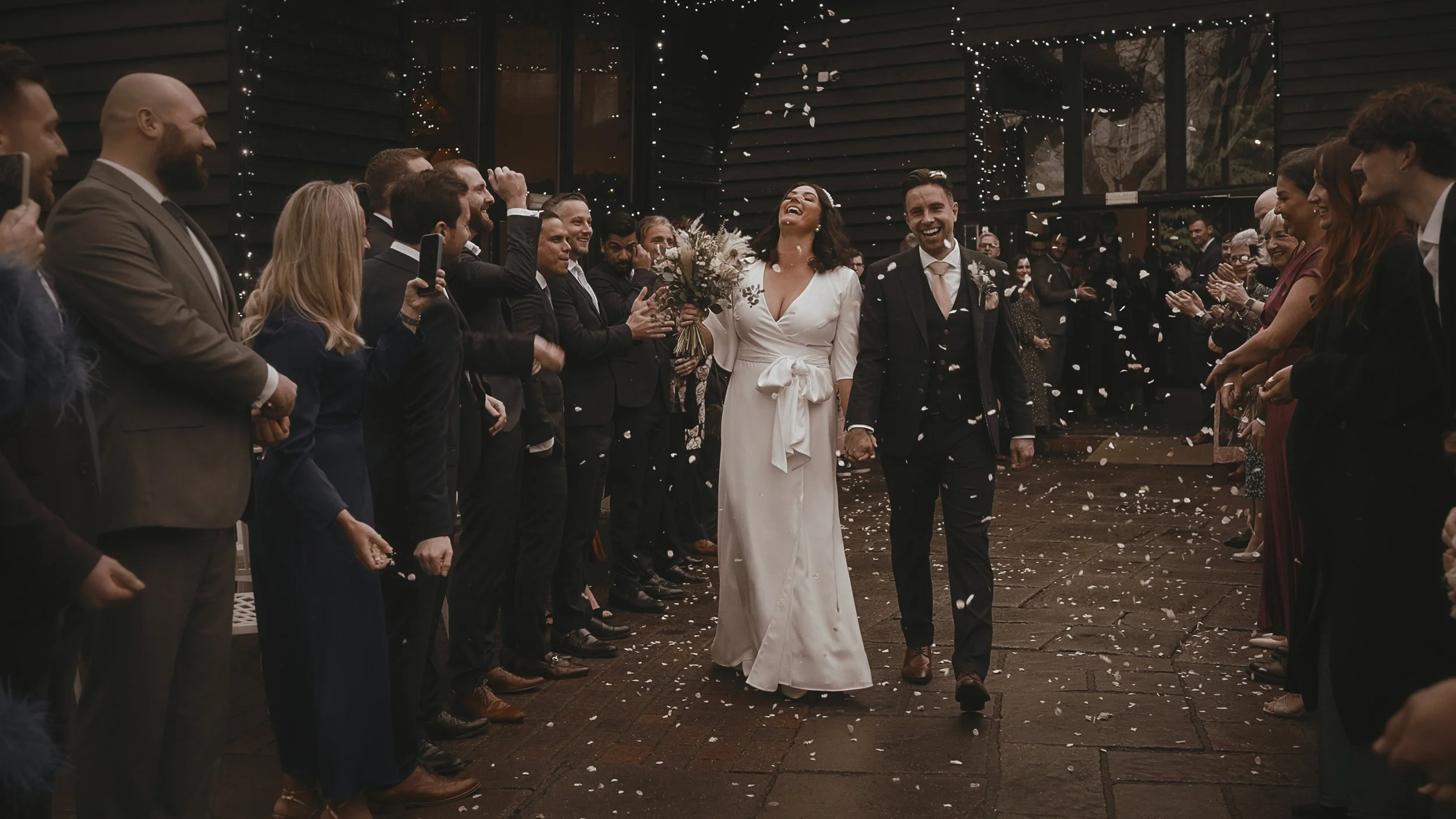 An image of a wedding at Winters Barns, captured by Kent wedding videographer Luke Batchelor Productions.