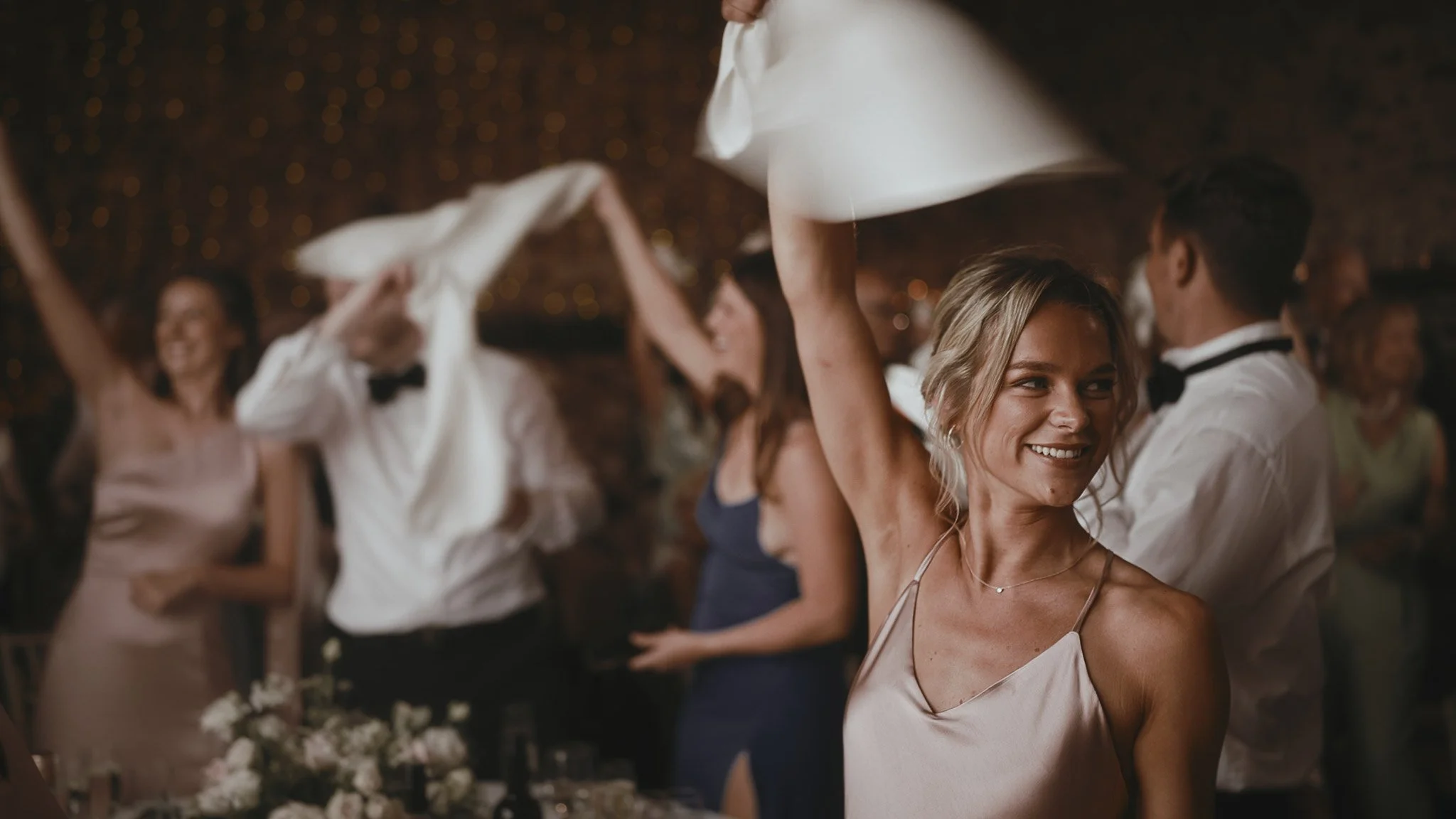 An image of a bridesmaid during a wedding speech, captured by wedding videographer Luke Batchelor Productions