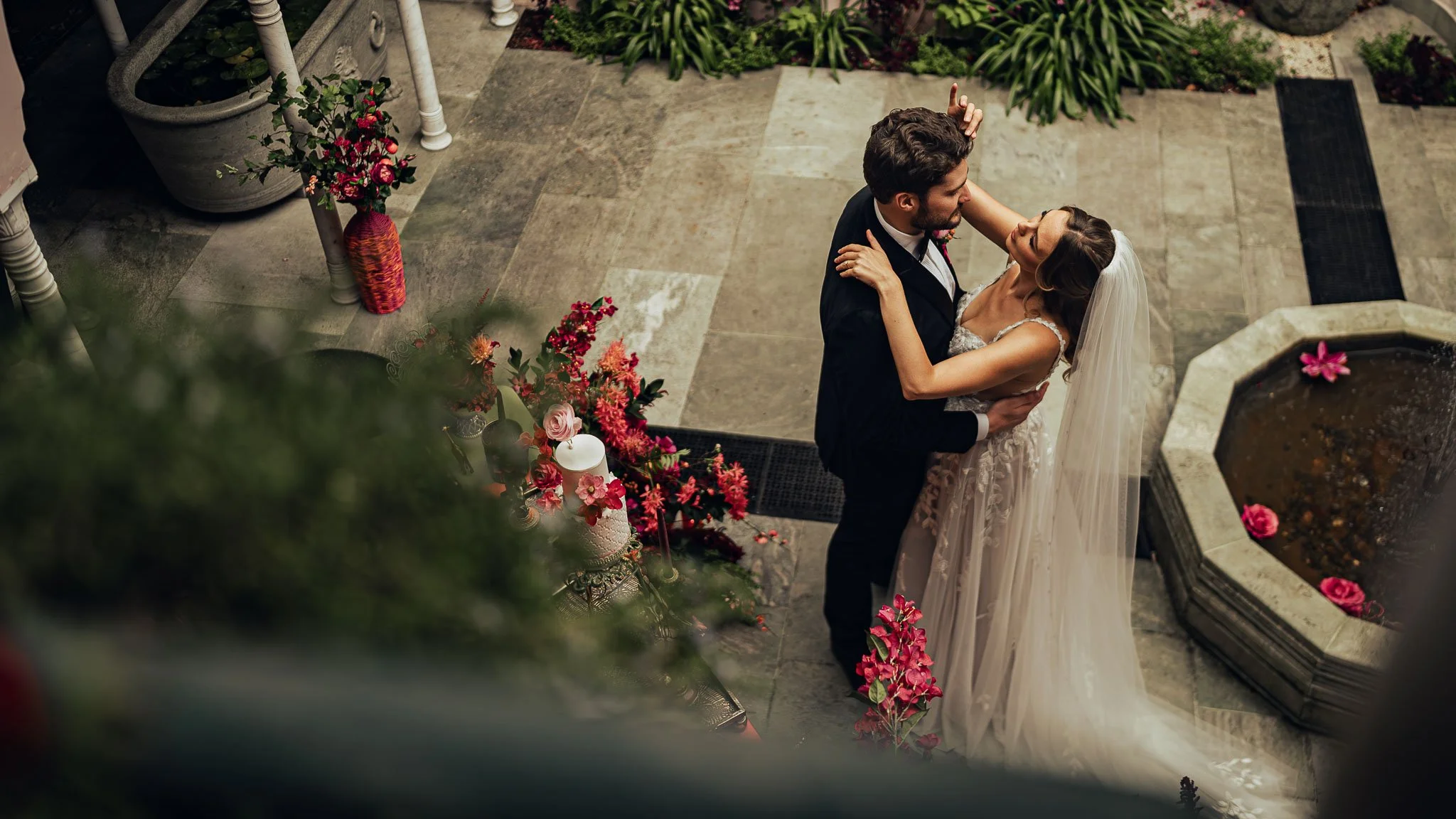 A wedding videography shot from a luxury black-tie wedding at Port Lympne Hotel, captured by videographer Luke Batchelor Productions.