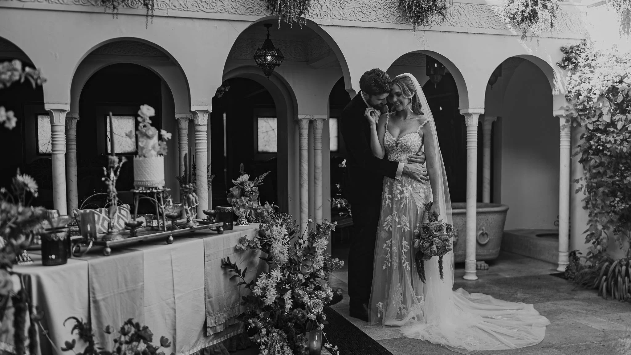 A wedding videography shot from a luxury black-tie wedding at Port Lympne Hotel, captured by videographer Luke Batchelor Productions.