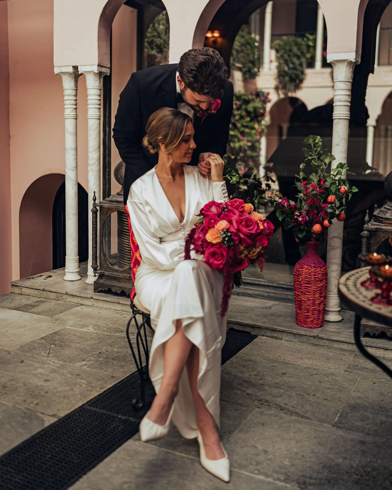 A wedding videography shot from a luxury black-tie wedding at Port Lympne Hotel, captured by videographer Luke Batchelor Productions.