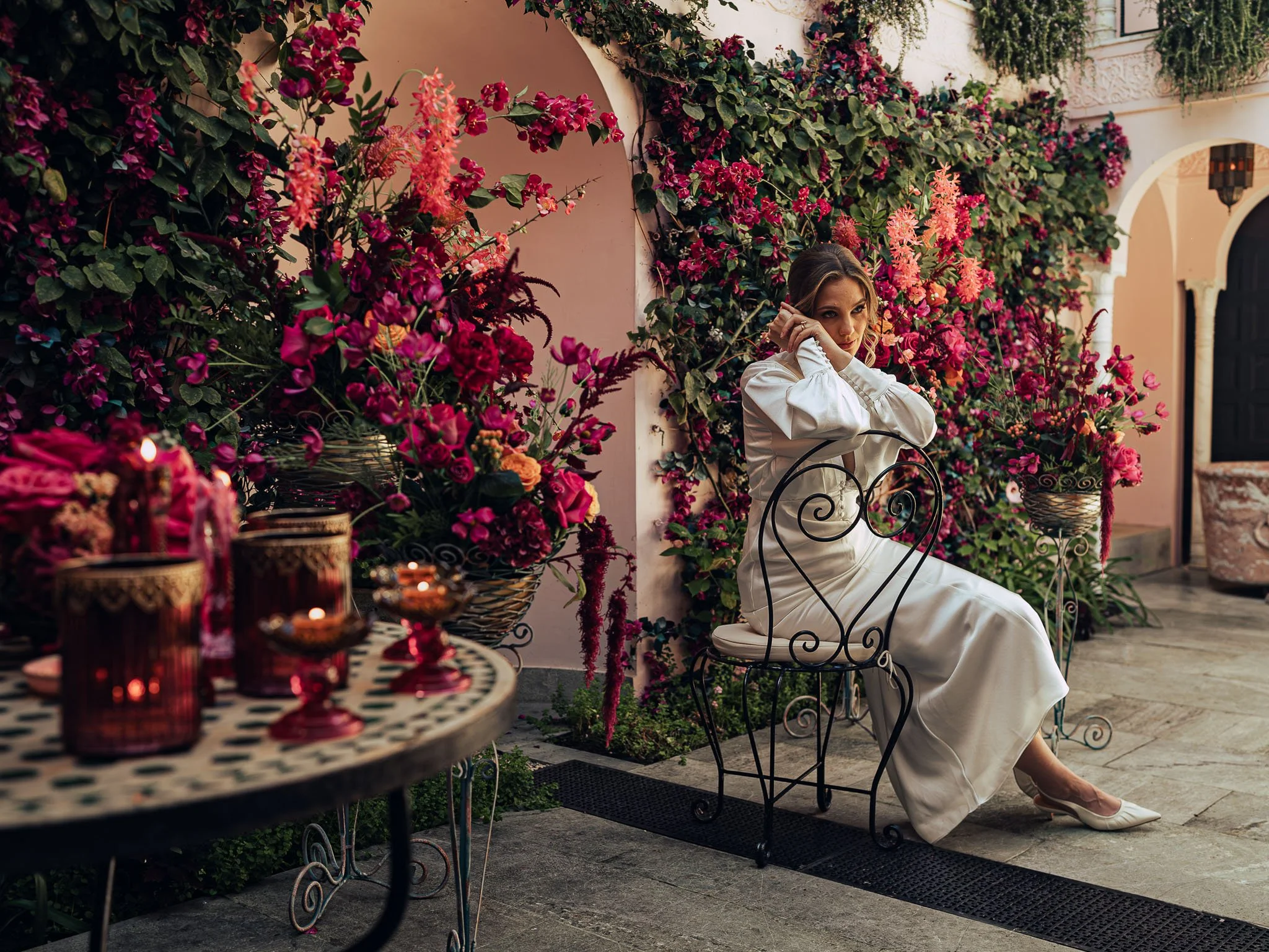 A luxury timeless wedding photograph in an editorial style, captured by wedding photographer Luke Batchelor Productions.