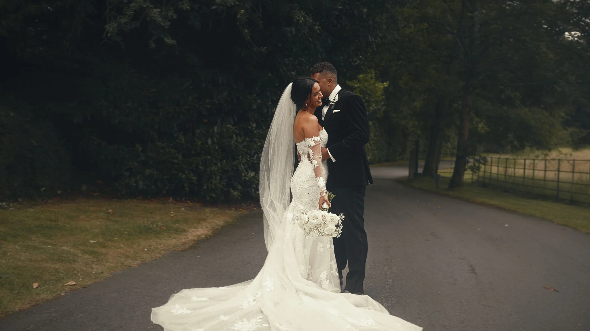 A cinematic wedding videography shot from a Pylewell Park wedding in Hampshire, captured by Luke Batchelor Productions.
