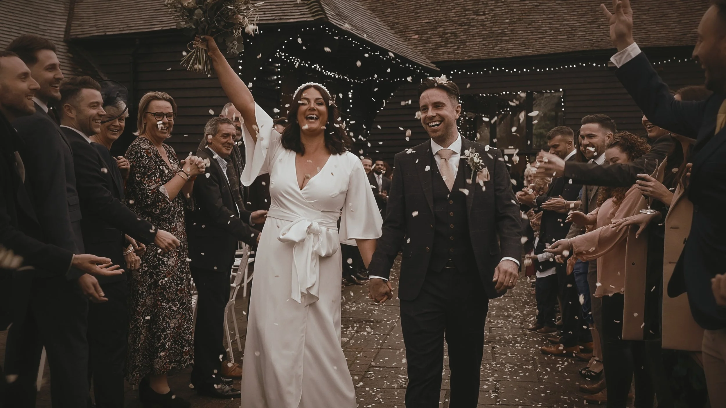 An image of a wedding at Winters Barns, captured by Kent wedding videographer Luke Batchelor Productions.