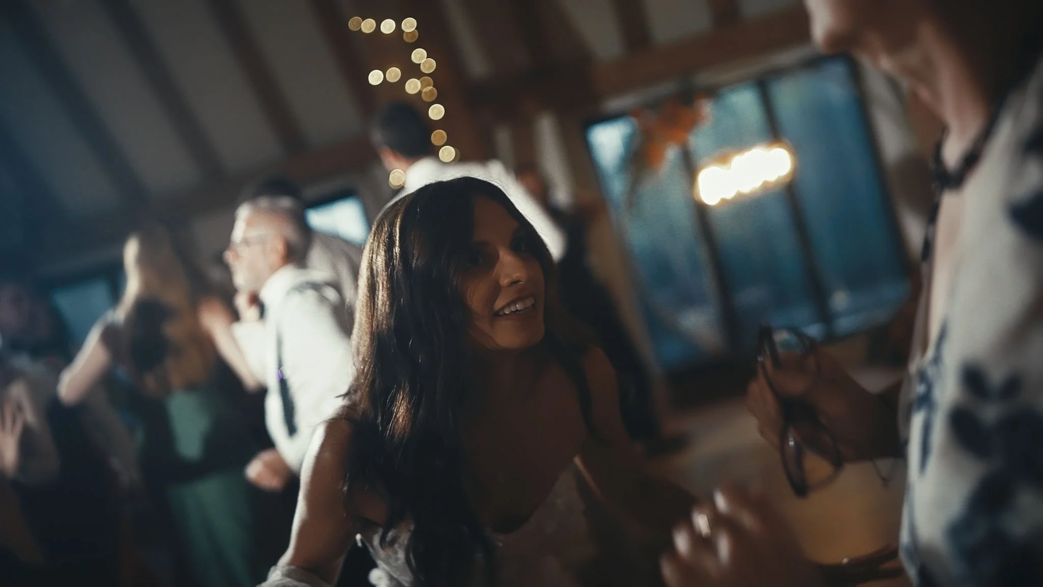 A black tie wedding afterparty at The Old Kent Barn, filmed by Kent videographer Luke Batchelor Productions