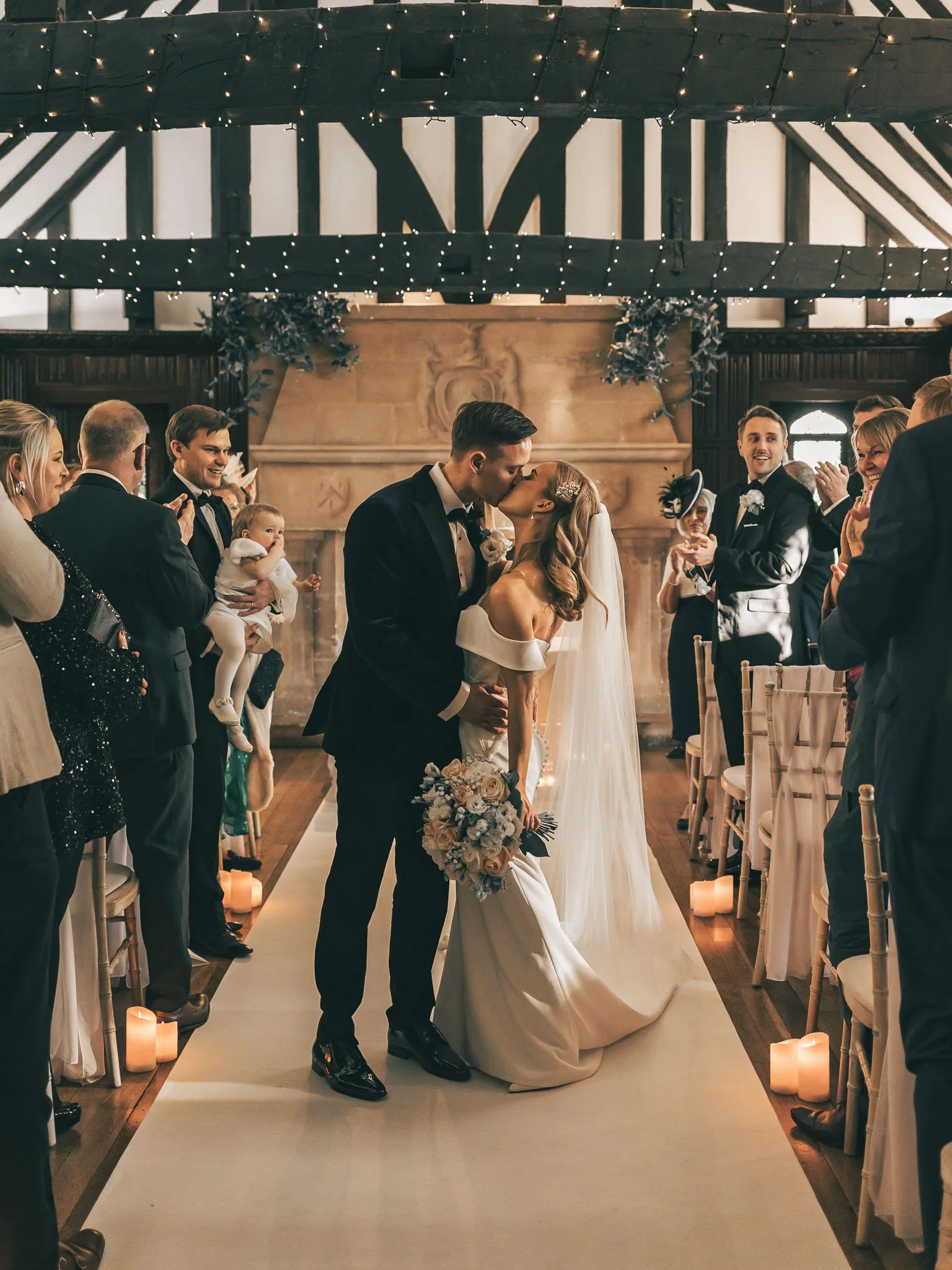 A luxury timeless wedding photograph in an editorial style, captured by wedding photographer Luke Batchelor Productions.