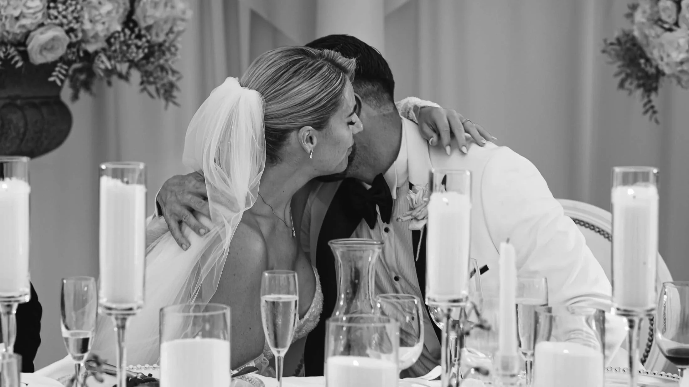 A wedding photography and videography portfolio from a luxury black tie wedding at Eastwell Manor in Kent.