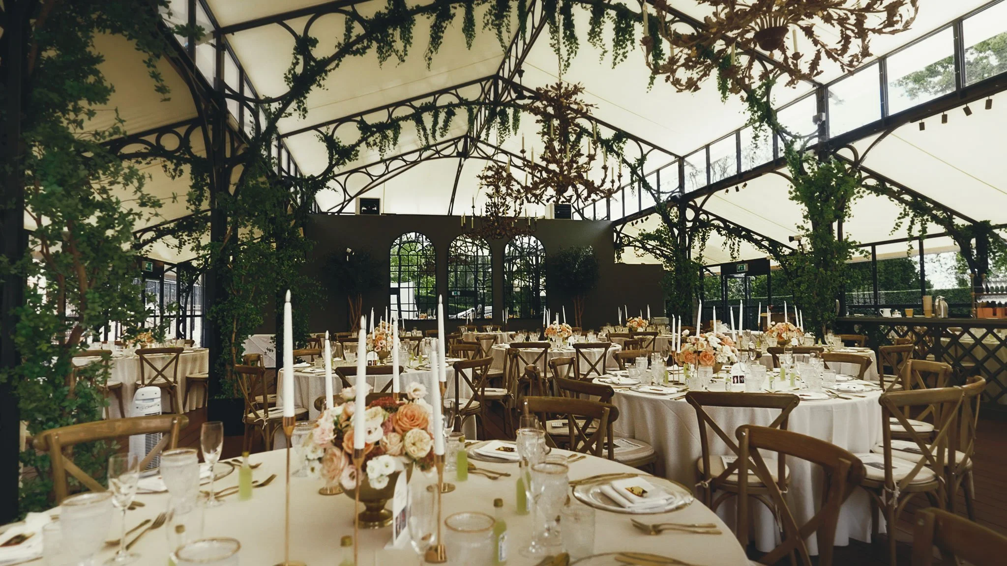 A wedding videography shot from a luxury black-tie wedding at Port Lympne Hotel, captured by videographer Luke Batchelor Productions.