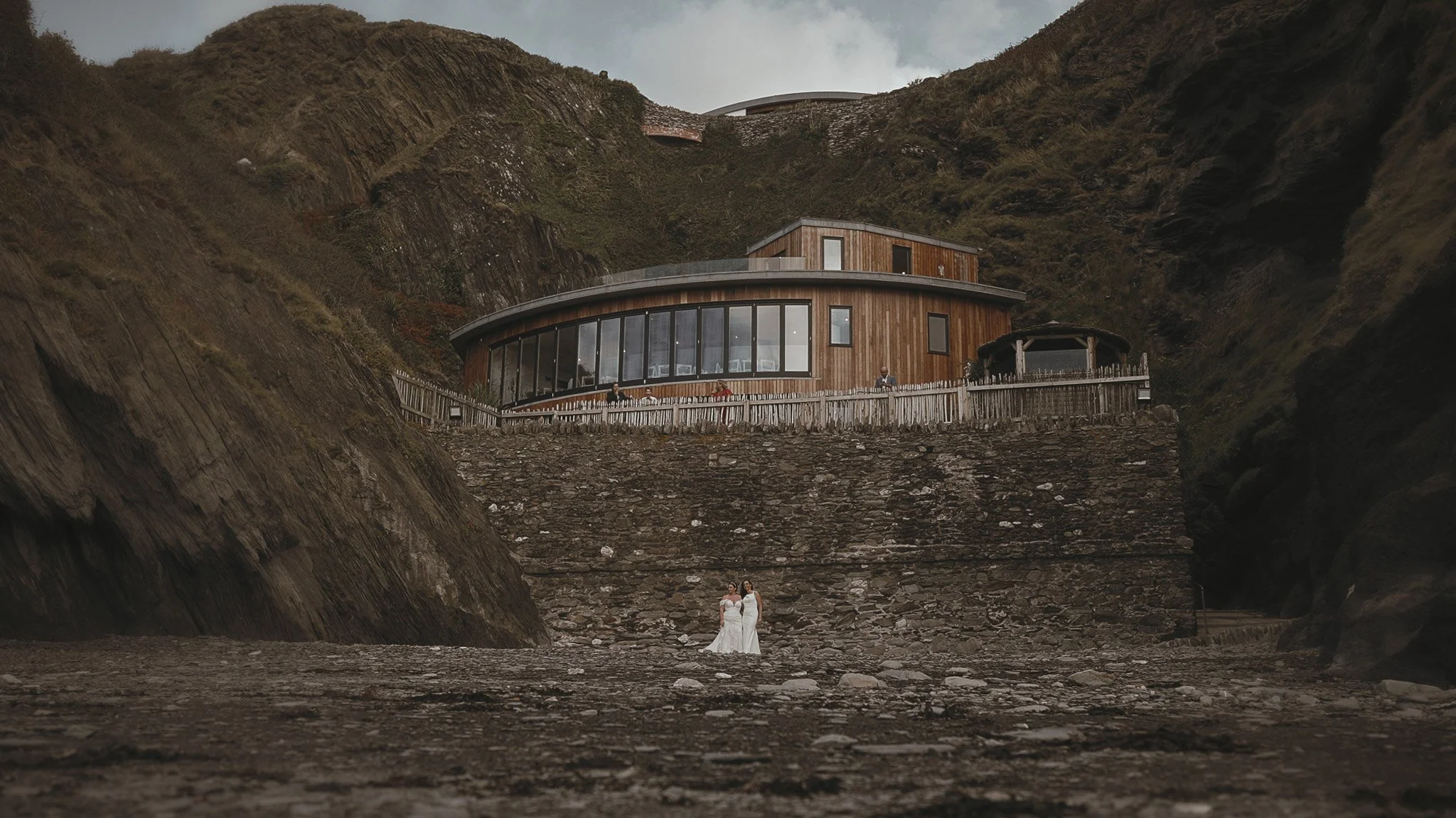 a collection of cinematic wedding films at Tunnels Beaches, Devon by wedding videographer Luke Batchelor Productions