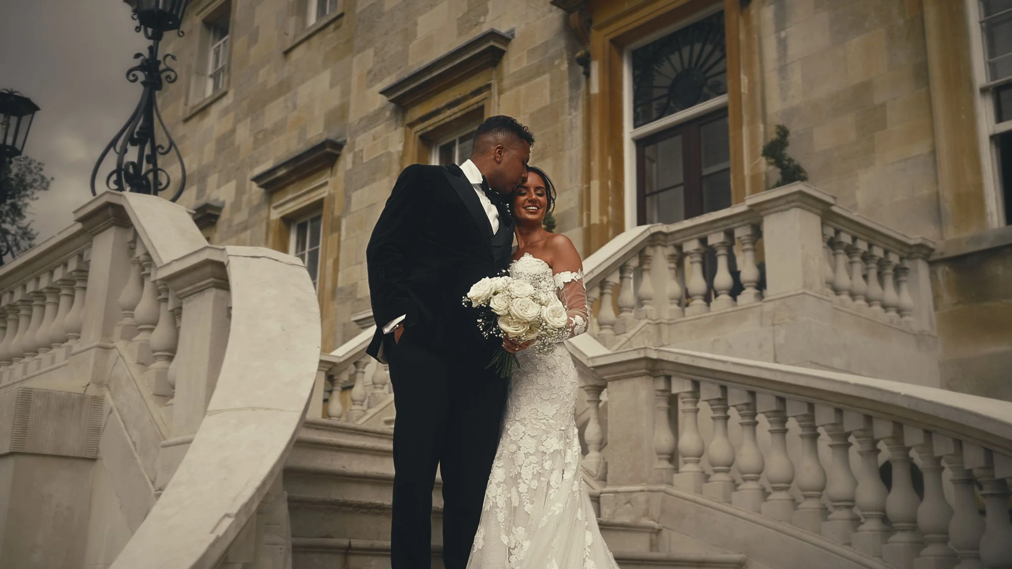 A cinematic wedding videography still from a luxury wedding at Botleys Mansion in Surrey, captured by Luke Batchelor Productions.