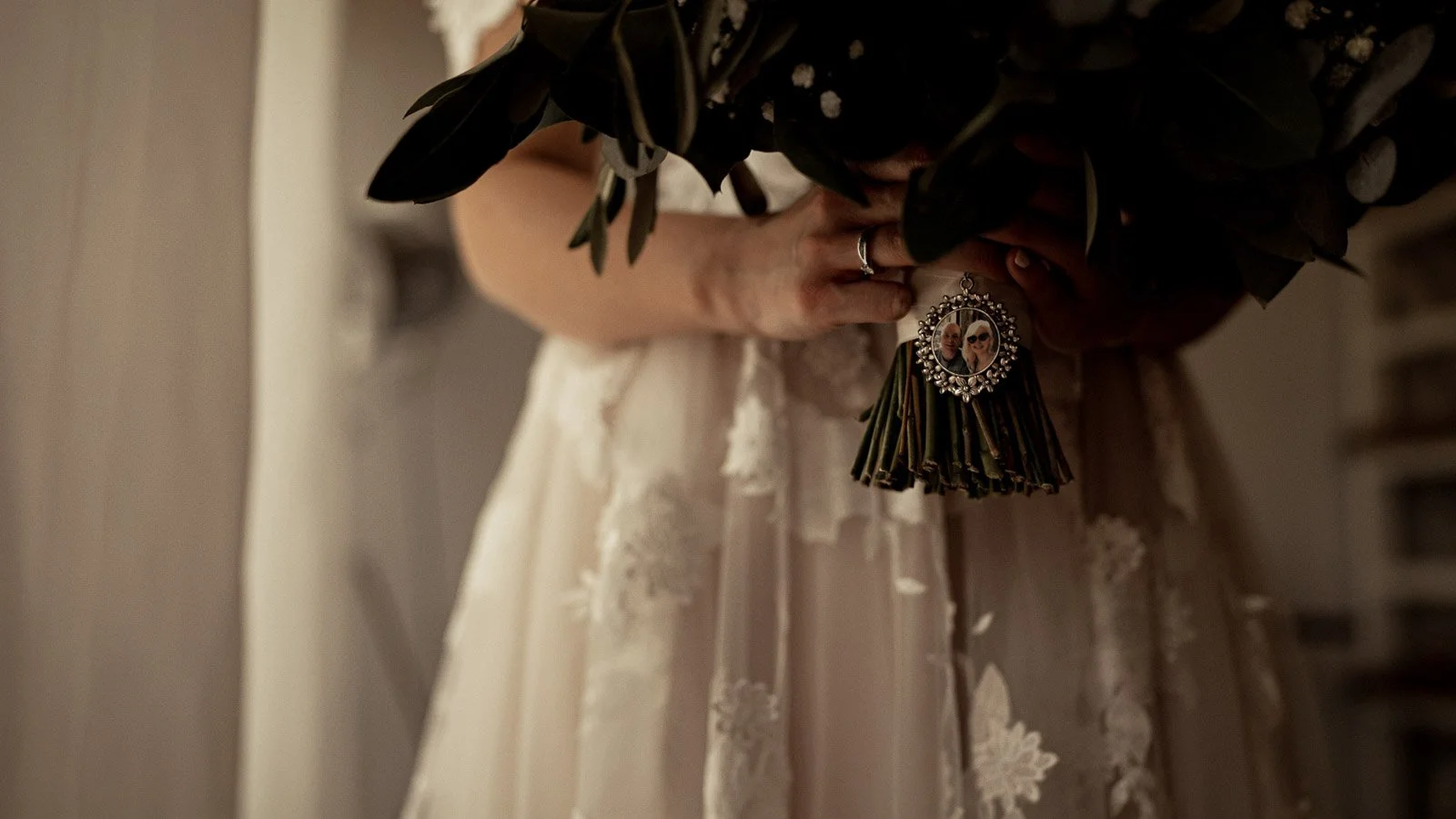 Intimate bridal details captured in a Cooling castle wedding film.