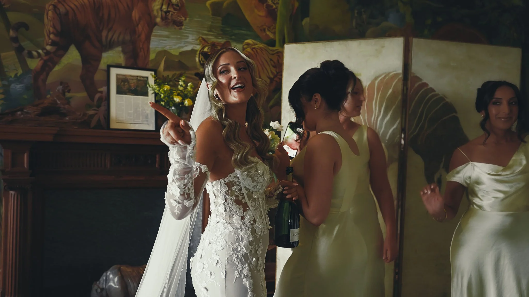 A wedding videography shot from a luxury black-tie wedding at Port Lympne Hotel, captured by videographer Luke Batchelor Productions.
