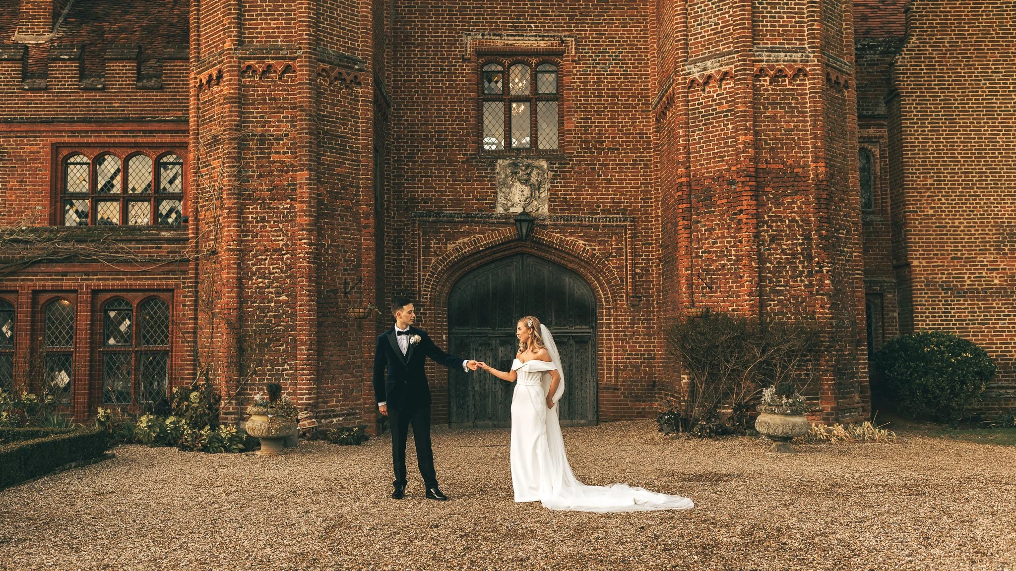 A luxury timeless wedding photograph in an editorial style, captured by wedding photographer Luke Batchelor Productions.